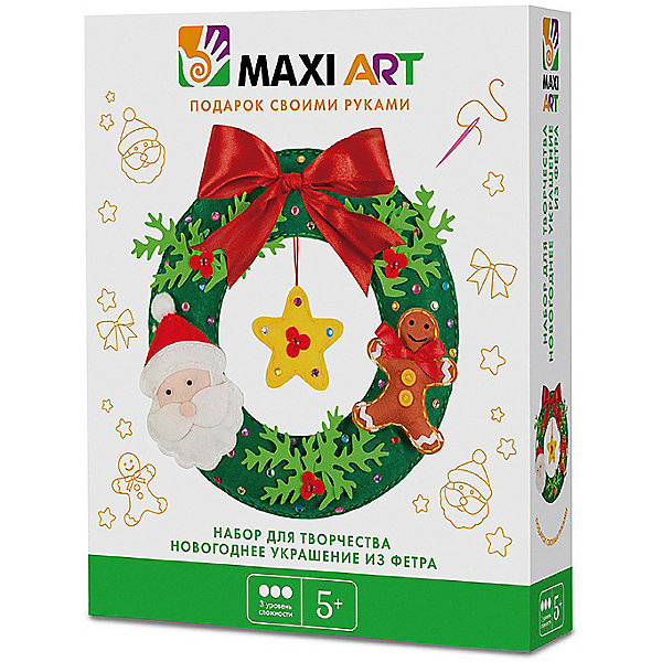 Набор для творчества Maxi Art "Новогоднее украшение из фетра", 21 см, Разноцветный, Набор для творчества Maxi Art "Новогоднее украшение из фетра", 21 см.
Набор для творчества Maxi Art "Новогоднее украшение из фетра", 21 см, Разноцветный, Набор для творчества Maxi Art "Новогоднее украшение из фетра", 21 см.