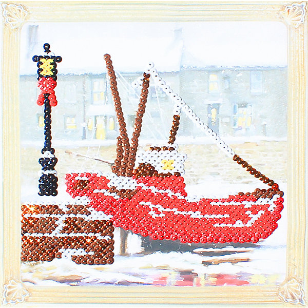 фото Картина из пайеток Color KIT "Лодка", 30х30 см