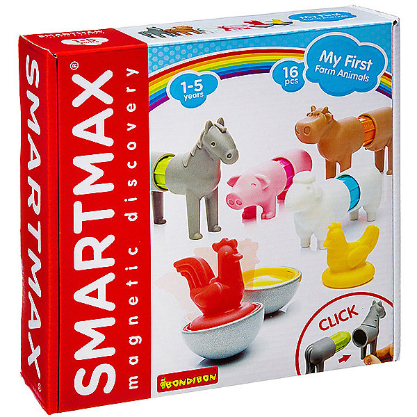 Магнитный конструктор Bondibon "SmartMax" Мой первый первый набор животных фермы, 16 деталей
Магнитный конструктор Bondibon "SmartMax" Мой первый первый набор животных фермы, 16 деталей