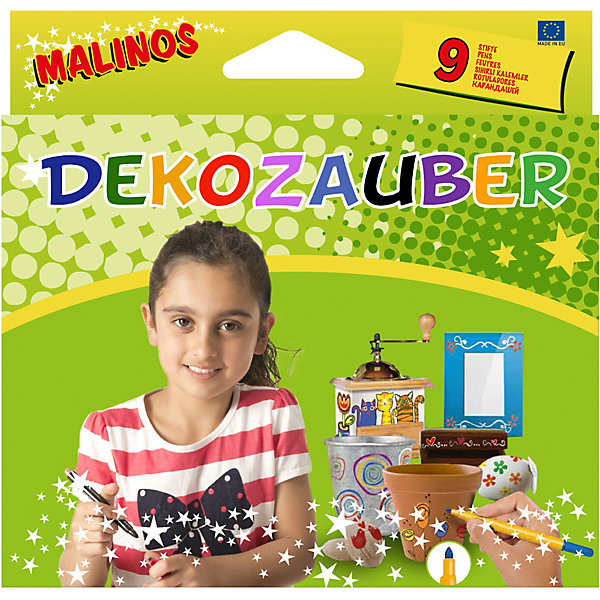 Фломастеры для рисования по камню, керамике, стеклу, металлу и т.д. Malinos Deko Zauberstifte, 8+1, Разноцветный
Фломастеры для рисования по камню, керамике, стеклу, металлу и т.д. Malinos Deko Zauberstifte, 8+1, Разноцветный