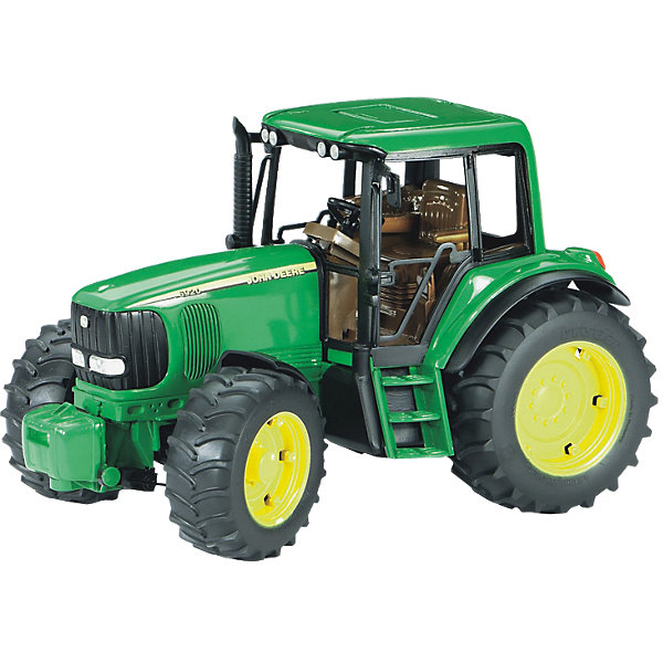 Трактор John Deere, Bruder Трактор John Deere, BruderМашинки<br>Трактор John Deere, Bruder (Брудер) - это качественная детализированная игрушка с подвижными элементами.<br>Трактор John Deere от немецкого производителя игрушек Bruder (Брудер) - это уменьшенная полноценная копия настоящей машины! Модель отличается высокой степенью детализации. Сидение водителя, рулевое колесо, декоративные рычаги – все это тщательно проработано. Даже протекторы шин на колесах игрушечной модели имитируют оригинал. Капот трактора поднимается, открывая доступ к двигателю. Передняя ось оснащена амортизатором, что позволит трактору сохранять устойчивость на любых труднопроходимых участках дороги, легко преодолевая препятствия на своём пути. Широкие большие колёса с крупным протектором обеспечивают хорошую проходимость. Колеса прорезиненные. Они не гремят при езде и не царапают пол. Управление передними колесами осуществляется с помощью руля в кабине или дополнительного руля, который вставляется через отодвигающее отверстие на крыше трактора. Есть фаркоп для прицепных устройств . Игрушка изготовлена из высококачественного пластика, устойчивого к износу и ударам. Продукция сертифицирована, экологически безопасна для ребенка, использованные красители не токсичны и гипоаллергенны.<br><br>Дополнительная информация:<br><br>- Масштаб 1:16<br>- Размер трактора: 29,8 x 16,5 x 17,7 см.<br>- Материал: высококачественный ударопрочный пластик АБС<br>- Цвет: зеленый, черный, желтый<br>- Вес в упаковке: 0,79 кг.<br><br>Трактор John Deere, Bruder (Брудер) можно купить в нашем интернет-магазине.<br><br>Ширина мм: 307<br>Глубина мм: 192<br>Высота мм: 180<br>Вес г: 752<br>Возраст от месяцев: 36<br>Возраст до месяцев: 96<br>Пол: Мужской<br>Возраст: Детский<br>SKU: 1220884