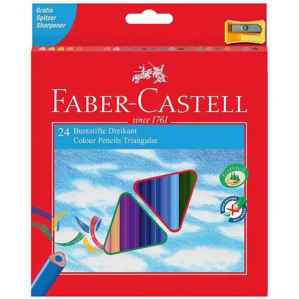 Карандаши цветные Faber-Castell 24 цвета, с точилкой, Разноцветный, Карандаши цветные Faber-Castell 24 цвета, с точилкой
Карандаши цветные Faber-Castell 24 цвета, с точилкой, Разноцветный, Карандаши цветные Faber-Castell 24 цвета, с точилкой
