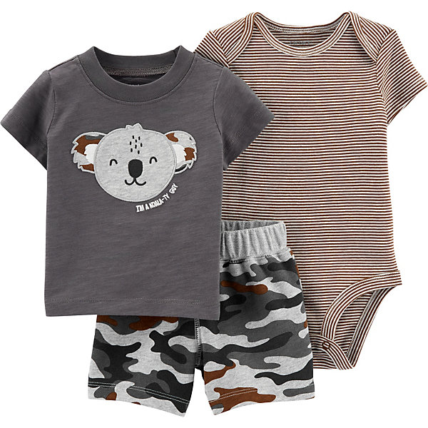 Комплект Carters: футболка, боди и шорты, Серый, Комплект Carters: футболка, боди и шорты
Комплект Carters: футболка, боди и шорты, Серый, Комплект Carters: футболка, боди и шорты