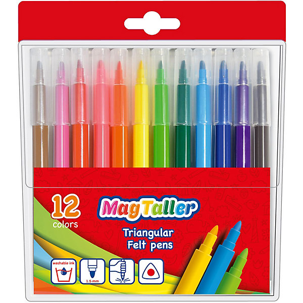 Фломастеры MagTaller Trio, 12 цветов, Разноцветный, Фломастеры MagTaller Trio, 12 цветов
Фломастеры MagTaller Trio, 12 цветов, Разноцветный, Фломастеры MagTaller Trio, 12 цветов