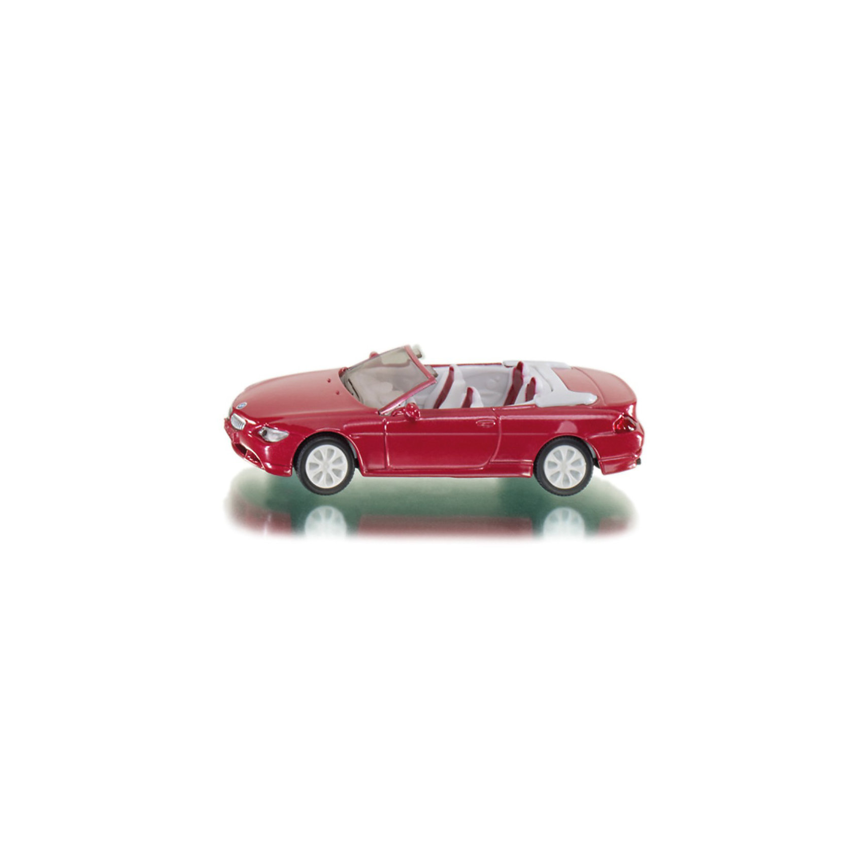 SIKU 1007 BMW 645i Cabrio SIKU 1007 BMW 645i CabrioМашинки<br>BMW 645i Cabrio из серии Siku Super. <br><br>Открытый вариант новой BMW 645i представляет собой стильный и изысканный кабриолет. Теперь этот автомобиль присутствует и в ассортименте моделей SIKU. Колеса с резиновыми протекторами обеспечивают комфорт при езде. Диски соответствуют оригинальным вплоть до деталей. Вставные передние и задние фары из пластмассы.<br><br>Игрушечные модели SIKU уже более 50 лет отличаются высоким качеством и безопасностью. Они имеют сертификаты T?V и GS, изготавливаются в соответствии с актуальными предписаниями по безопасности и отмечены знаком SPIEL GUT.<br><br><br>Д/Ш/В: 89x38x24 мм<br><br>+++Примечание+++<br>Фирма SIKU оставляет за собой право на изменение цвета и технических характеристик моделей. При демонстрации новинок в ряде случаев используются оригинальные фотографии и прототипы. Поставляемая модель может отличаться от представленной на фотографии.<br><br>Ширина мм: 97<br>Глубина мм: 76<br>Высота мм: 35<br>Вес г: 49<br>Возраст от месяцев: 36<br>Возраст до месяцев: 96<br>Пол: Мужской<br>Возраст: Детский<br>SKU: 1519985