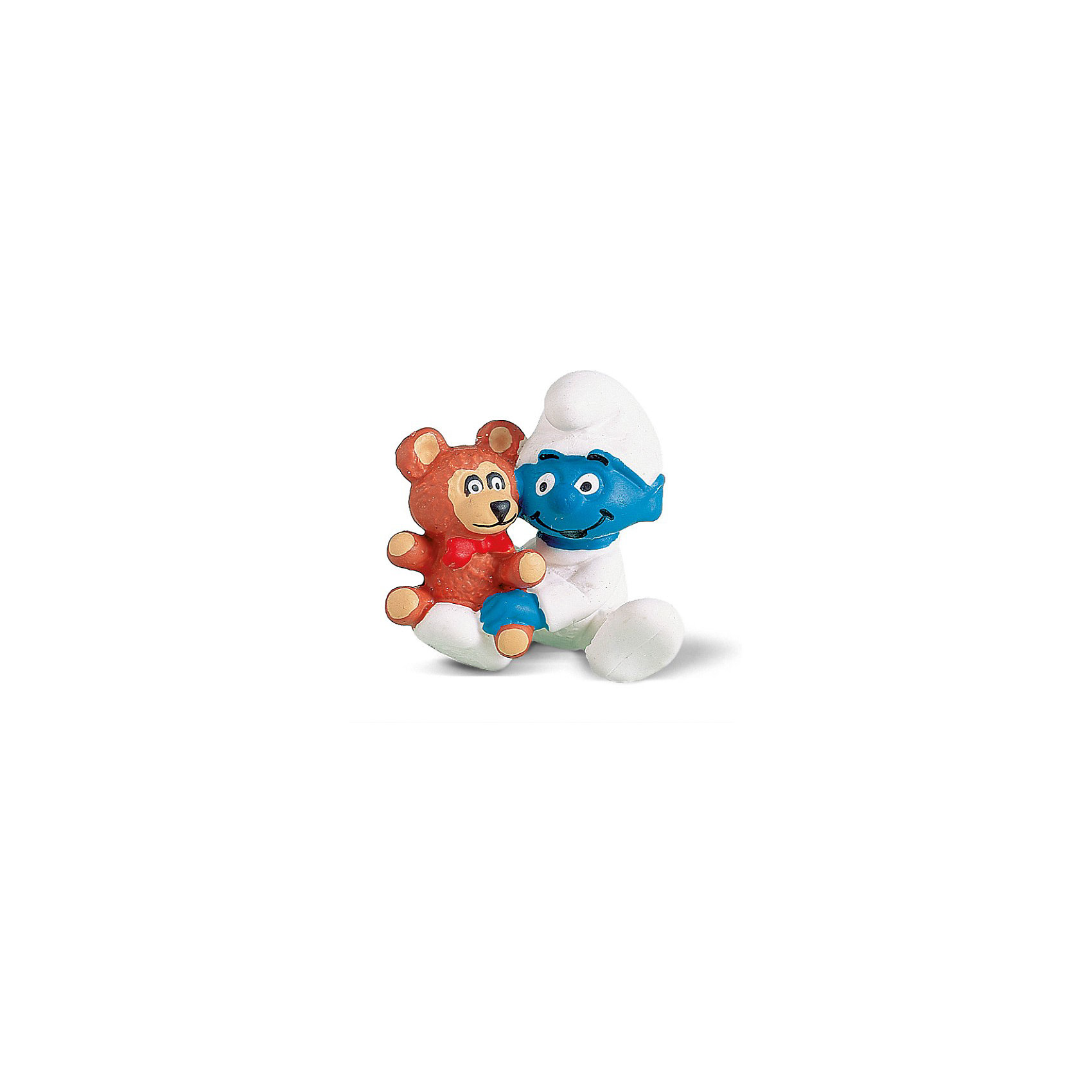 Фигурка Смурфики - Гномик с медвежонком, 3.8 см, Schleich Фигурка Смурфики - Гномик с медвежонком, 3.8 см, SchleichСмурфики Игровые наборы и игрушки<br>Характеристики:<br><br>• материал: пластик каучуковый;<br>• серия: «Смурфики»;<br>• высота фигурки: 3,8 см;<br>• вес: 20 г;<br>• размеры: 3х4,1х4,1 см;<br>• особенности ухода: влажная чистка.<br><br>Гномик с медвежонком, Schleich (Шляйх) – эта фигурка смурфа, выполненная по мотивам популярного мультфильма «Смурфы в 3D». <br><br>Игрушка выполнена в миниатюрном размере. Полностью соответствует облику экранного героя малышу-смурфу. В руках малыш держит любимую игрушку – медвежонка.<br><br>Фигурки от Шляйх выполнены из экологически безопасного каучукового пластика, который устойчив к появлению царапин и сколов. Гномик раскрашен вручную, что обеспечивает высокую детализацию даже самых мелких деталей и элементов.<br><br>Гномика с медвежонком, Schleich, Schleich можно купить в нашем интернет-магазине.<br><br>Ширина мм: 73<br>Глубина мм: 53<br>Высота мм: 10<br>Вес г: 23<br>Возраст от месяцев: 36<br>Возраст до месяцев: 96<br>Пол: Унисекс<br>Возраст: Детский<br>SKU: 1599940