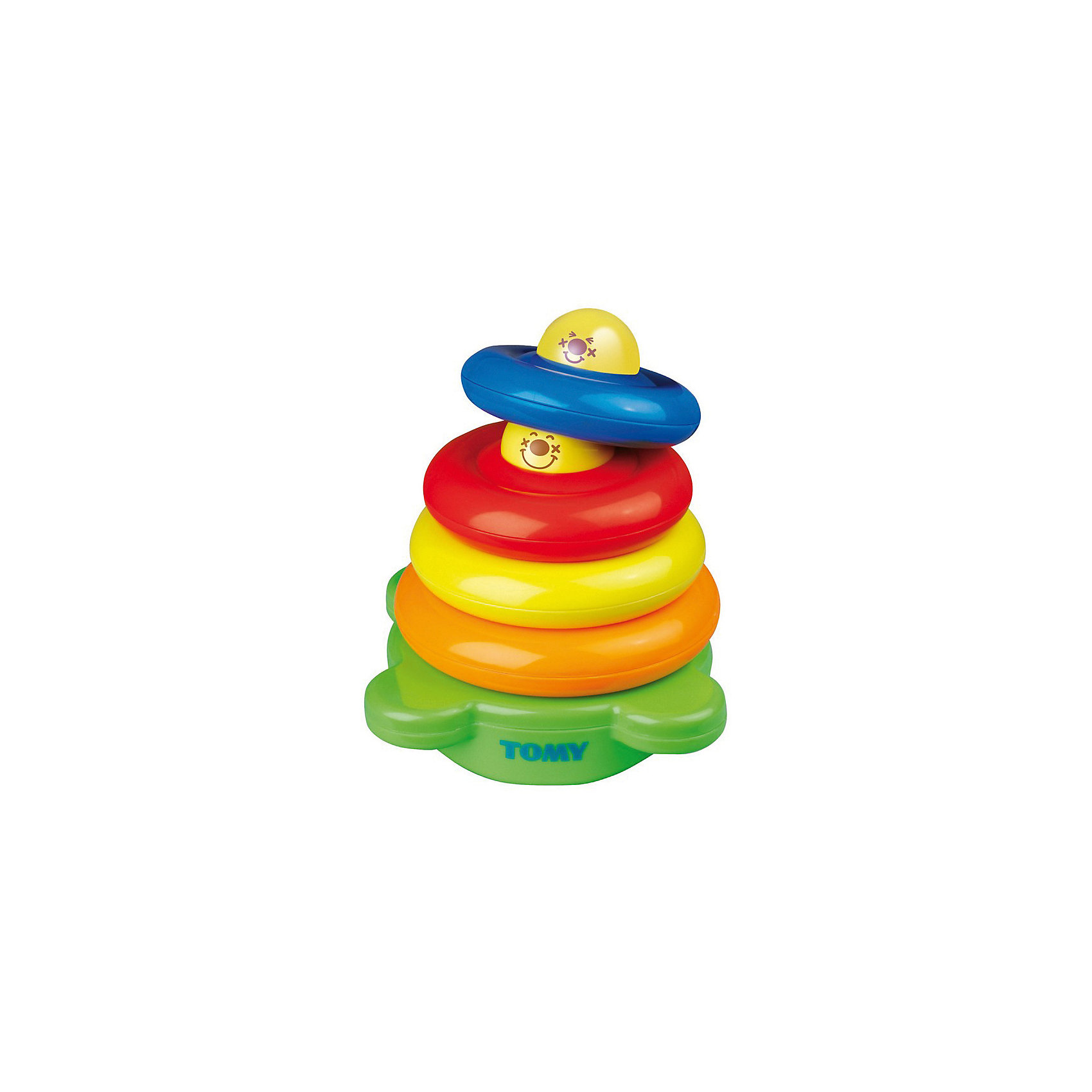 Игрушка Веселая Пирамидка, TOMY Игрушка Веселая Пирамидка, TOMYПирамидки<br>Развивающая игрушка Пирамидка от известного производителя игрушек TOMY (Томи) - это очень нужная вещь для Вашего малыша. Игрушка несёт в себе не только развлекающую функцию, но и развивающую! Развивающие игрушки - это необходимый атрибут в процессе развития всех малышей. <br><br>Пирамидка проста в использовании, выполнена из качественного материала и не представляет опасности для ребёнка. Когда малыш разберет пирамидку до основания, он обнаружит гремящий шарик. Игрушка поможет в развитии моторики рук, восприятию цвета и формы, способствует развитию логики.<br><br>Развивающую игрушку Пирамидка от TOMY (Томи) можно купить в нашем интернет-магазине.<br><br>Дополнительная информация:<br>- Материал: пластмасса<br>- Размер: 21 х 20 х 16 см<br><br>ВНИМАНИЕ! Данный товар представлен в ассортименте, и возможно получение пирамидки с 4 или с 5 кольцами. Количество колец пирамидки указано на упаковке. К сожалению, предварительный выбор не возможен.<br><br>Игрушку Веселая Пирамидка, TOMY можно купить в нашем магазине.<br><br>Ширина мм: 160<br>Глубина мм: 210<br>Высота мм: 200<br>Вес г: 645<br>Возраст от месяцев: 6<br>Возраст до месяцев: 36<br>Пол: Унисекс<br>Возраст: Детский<br>SKU: 1602926
