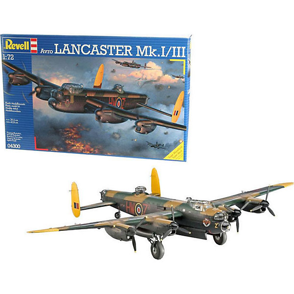 Самолет (1942г.,Великобритания) Avro Lancaster Mk. I/II, 1:72 Самолет (1942г.,Великобритания) Avro Lancaster Mk. I/II, 1:72Самолеты и вертолеты<br>Характеристики товара:<br><br>• возраст: от 10 лет;<br>• масштаб: 1:72;<br>• количество деталей: 257 шт;<br>• материал: пластик; <br>• клей и краски в комплект не входят;<br>• длина модели: 29,5 см;<br>• размах крыльев: 42,8 см;<br>• бренд, страна бренда: Revell (Ревел),Германия;<br>• страна-изготовитель: Китай.<br><br>Сборная модель для склеивания «Самолет Avro Lancaster Mk. I/II» поможет вам и вашему ребенку придумать увлекательное занятие на долгое время и заполнит досуг веселой игрой. Самолет получается достаточно внушительных размеров и сможет занять достойное место в вашей коллекции.<br><br>Набор включает в себя 257 элементов из высококачественного пластика, схема для окрашивания модели и инструкция, с помощью которых можно собрать достоверную уменьшенную копию настоящего самолета.<br> <br>Процесс сборки развивает интеллектуальные и инструментальные способности, воображение и конструктивное мышление, а также прививает практические навыки работы со схемами и чертежами. <br>Обращаем ваше внимание на тот факт, что для сборки этой модели клей и краски в комплект не входят. <br><br>Сборную модель для склеивания «Самолет Avro Lancaster Mk. I/II», 257 дет., Revell (Ревел) можно купить в нашем интернет-магазине.<br><br>Ширина мм: 386<br>Глубина мм: 67<br>Высота мм: 248<br>Вес г: 475<br>Возраст от месяцев: 36<br>Возраст до месяцев: 1164<br>Пол: Мужской<br>Возраст: Детский<br>SKU: 1632307