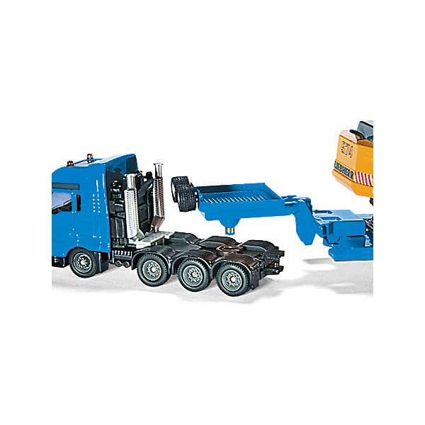 SIKU 1847 Тягач с экскаватором Liebherr SIKU 1847 Тягач с экскаватором LiebherrМашинки<br>Тягач с экскаватором 1847, Siku, станет прекрасным пополнением коллекции юного любителя техники. Модель является точной копией мощного тягача с планшетным (без бортов) прицепом и гусеничным экскаватором Liebherr. Отличается высокой степенью детализации и тщательной проработкой всех элементов. Кабина тягача с лобовым стеклом из пластика оборудована рулем и сиденьем водителя. Мощные прорезиненные колеса вращаются и обеспечивают машине хорошую проходимость по любой поверхности. К тягачу крепится широкий съемный прицеп, на котором легко помещается модель гусеничного экскаватора Liebherr. Гусеницы экскаватора вращаются (машину можно катать), стрела и ковш подвижные. Все машинки и прицеп могут использоваться отдельно. Модели выполнены из металла с элементами из пластика.<br><br>Дополнительная информация:<br><br>- Материал: металл, пластик.<br>- Масштаб: 1:87.<br>- Размер игрушки: 26,6 x 5,2 x 8,2 см.<br>- Размер тягача: 27 х 5 х 4,5 см<br>- Размеры экскаватора: 15 х 5 х 7,5 см.<br>- Вес: 0,45 кг.<br><br>1847 Тягач с экскаватором Liebherr, Siku, можно купить в нашем интернет-магазине.<br><br>Ширина мм: 327<br>Глубина мм: 63<br>Высота мм: 111<br>Вес г: 464<br>Возраст от месяцев: 36<br>Возраст до месяцев: 96<br>Пол: Мужской<br>Возраст: Детский<br>SKU: 1636702