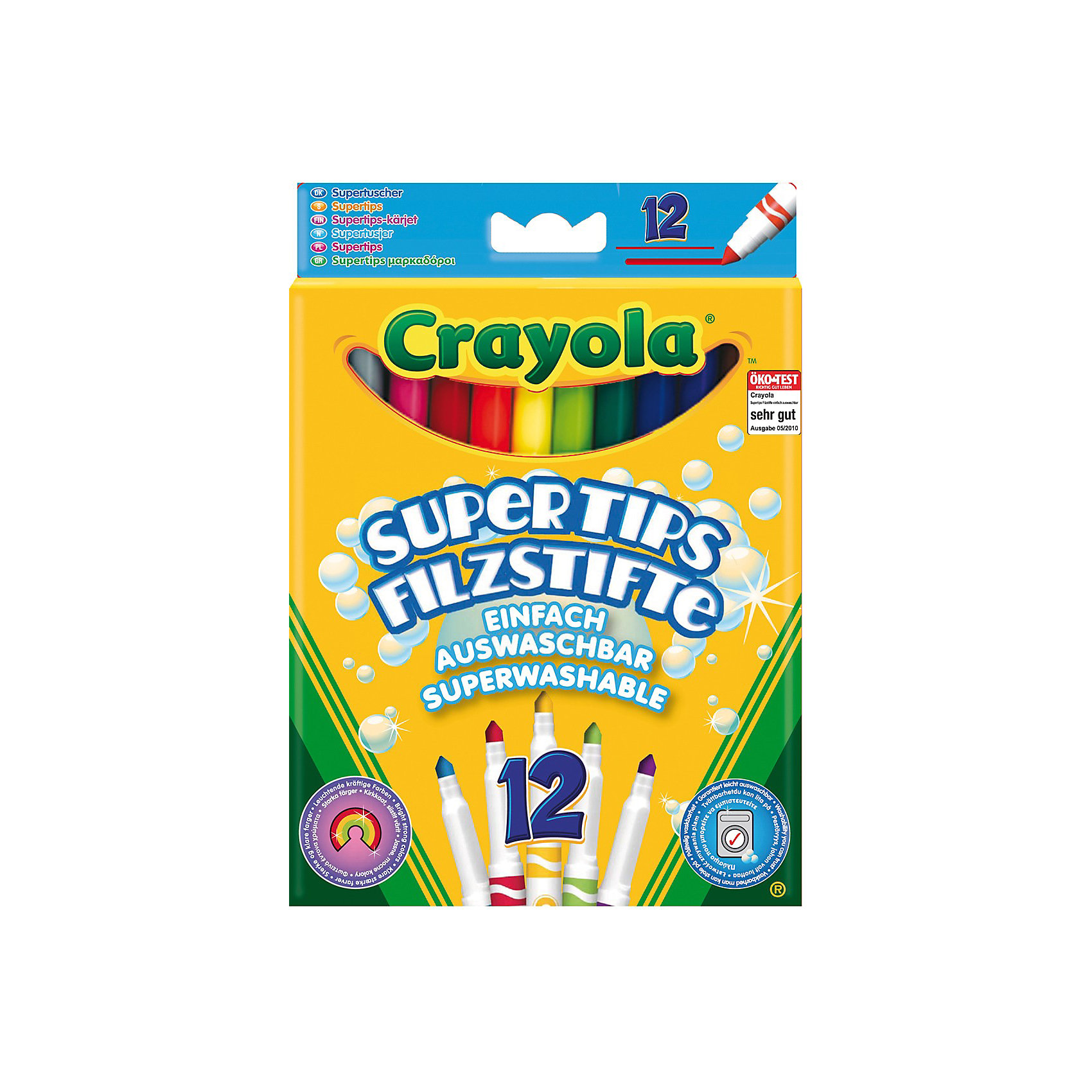 Набор из 12 смываемых фломастеров, Crayola Набор из 12 смываемых фломастеров, CrayolaПисьменные принадлежности<br>Набор из 12 смываемых фломастеров от Crayola (Крайола) - уникальный набор из фломастеров ярких цветов. Ваш ребёнок окунётся в волшебный мир творчества и будет с удовольствием рисовать.<br><br>Фломастеры имеют качественный состав и легко смываются! Поэтому родители могут не волноваться за одежду малыша и чистоту его рук. Фломастеры абсолютно безопасны. Позвольте своему ребёнку нарисовать свои первые картинки с чудесными фломастерами от Крайола!<br><br>Дополнительная информация:<br>- В комплекте 12 фломастеров<br>- Легко смываются с одежды и детской кожи<br>- Длина фломастера: 15,5 см<br>- Диаметр фломастера: 1 см<br><br>Набор из 12 смываемых фломастеров от Crayola (Крайола) можно купить в нашем интернет-магазине.<br><br>Ширина мм: 185<br>Глубина мм: 134<br>Высота мм: 17<br>Вес г: 106<br>Возраст от месяцев: 48<br>Возраст до месяцев: 144<br>Пол: Унисекс<br>Возраст: Детский<br>SKU: 1755127