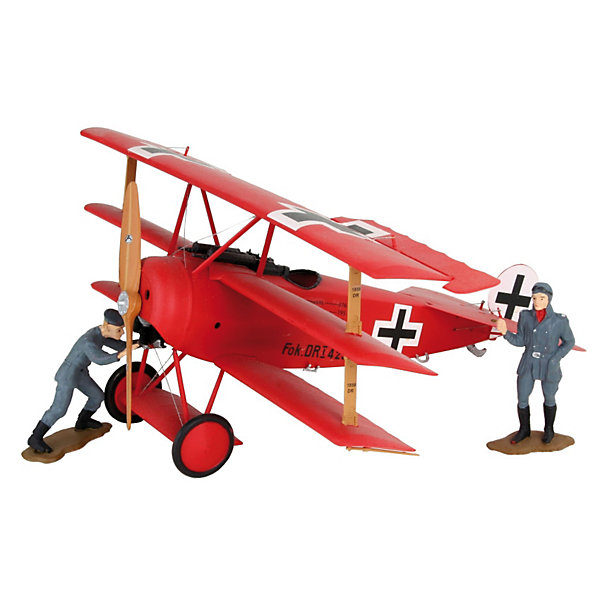 Маневренный военный самолет Fokker Dr.I Richthofen Маневренный военный самолет Fokker Dr.I RichthofenСамолеты и вертолеты<br>Характеристики товара:<br><br>• возраст: от 10 лет;<br>• масштаб: 1:28;<br>• количество деталей: 66 шт;<br>• материал: пластик; <br>• клей и краски в комплект не входят;<br>• длина модели: 10,5 см;<br>• размах крыльев: 6,6 см;<br>• бренд, страна бренда: Revell (Ревел),Германия;<br>• страна-изготовитель: Китай.<br><br>Сборная модель для склеивания «Маневренный военный самолет Fokker Dr.I Richthofen» поможет вам и вашему ребенку придумать увлекательное занятие на долгое время и заполнит досуг веселой игрой. <br><br>Набор включает в себя 66 элементов из высококачественного пластика, а также схему для окрашивания модели и инструкция, с помощью которых можно собрать достоверную уменьшенную копию настоящего самолета.<br> <br>Процесс сборки развивает интеллектуальные и инструментальные способности, воображение и конструктивное мышление, а также прививает практические навыки работы со схемами и чертежами. <br>Обращаем ваше внимание на тот факт, что для сборки этой модели клей и краски в комплект не входят. <br><br>Сборную модель для склеивания «Маневренный военный самолет Fokker Dr.I Richthofen», 66 дет., Revell (Ревел) можно купить в нашем интернет-магазине.<br><br>Ширина мм: 368<br>Глубина мм: 238<br>Высота мм: 59<br>Вес г: 300<br>Возраст от месяцев: 168<br>Возраст до месяцев: 1164<br>Пол: Мужской<br>Возраст: Детский<br>SKU: 1772946