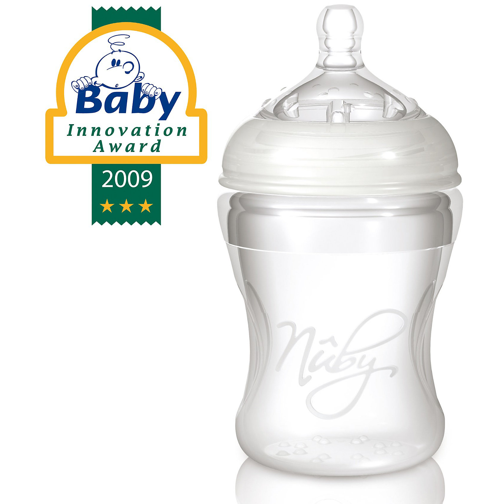 Бутылочка с широким горлышком Natural Touch, 210 мл, силикон, Nuby Бутылочка с широким горлышком Natural Touch, 210 мл, силикон, NubyИдеи подарков<br>Мягкая силиконовая бутылочка Natural Touch позволяет создавать ощущение естественности в процессе искусственного кормления в период грудного вскармливания, вплоть до полного перевода на бутылочку. Во время кормления Вы можете помогать малышу, сжимая мягкие стенки бутылочки, и стимулировать сосательный рефлекс. Бутылочки из силикона обеспечивают превосходную теплоизоляцию, благодаря чему на протяжении всего процесса кормления поддерживается постоянная температура. Силиконовые бутылочки можно подогревать в микроволновой печи и стерилизовать при температуре не более 300 C. <br> <br>Дополнительная инфорация: <br>- можно мыть в посудомоечной машине; <br>- можно дезинфицировать в паровом или микроволновом стерилизаторе; <br>- широкое горлышко для легкого наполнения и очистки бутылочки;<br>- защитный колпачок-непроливайка; <br>- с соской размера S для новорожденных;<br>- емкость: 210 мл. <br> <br>В соответствии с ДИРЕКТИВОЙ 2011/8/ЕС КОМИССИИ от 28 января 2011г. не содержит бисфенол А.<br><br>Ширина мм: 169<br>Глубина мм: 86<br>Высота мм: 83<br>Вес г: 167<br>Возраст от месяцев: 9<br>Возраст до месяцев: 48<br>Пол: Унисекс<br>Возраст: Детский<br>SKU: 1789192