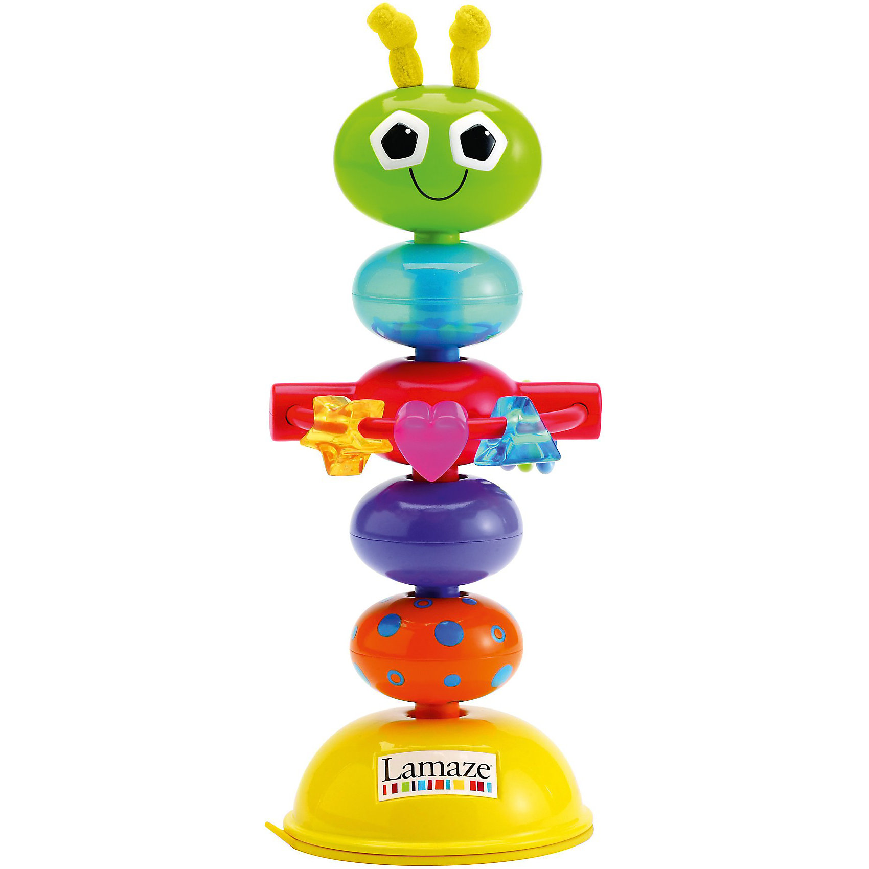 Игрушка с присоской Деловой Жучок, Lamaze Игрушка с присоской Деловой Жучок, LamazeЭта замечательная яркая игрушка крепится на гладкой поверхности с помощью присоски. Стоит малышу потянуть за игрушку и она начнет забавно гнуться и издавать звуки с помощью погремушки. Все элементы игрушки поворачиваются, мягкие усики на голове жучка можно погрызть, на кольце подвешены цветные бусины и маленькие колечки. Эта замечательная игрушка порадует вашего малыша, поможет развить мелкую моторику и цветовое восприятие. <br><br>Дополнительная информация:<br><br>- Материал: пластик.<br>- Погремушка, мягкие усики, бусины и колечки на кольце.<br>- Цвет: разноцветный. <br>- На присоске. <br>- Гнется в разные стороны. <br>- Высота: 23 см.<br><br>Игрушку с присоской Деловой Жучок, Lamaze можно купить в нашем магазине.<br><br>Ширина мм: 261<br>Глубина мм: 111<br>Высота мм: 120<br>Вес г: 251<br>Возраст от месяцев: 6<br>Возраст до месяцев: 18<br>Пол: Унисекс<br>Возраст: Детский<br>SKU: 1860576