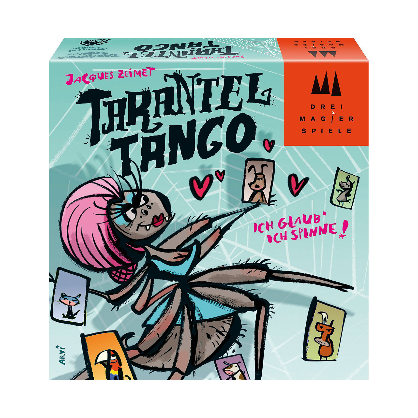 Игра Танго с Тарантулом, Schmidt Игра Танго с Тарантулом, SchmidtКарточные игры<br>Игра Танго с Тарантулом, Schmidt - сможет разнообразить вечер с друзьям! Игра простая, но очень забавная. Помоги тарантулу найти пару для танцев! Но другие животные боятся его угрожающего вида и вскрикивают! Будь внимательным и артистичным и сможешь избавиться от своих карточек первым. Правила игры простые и понятные: положите Танго-тарантула на середину стола, перемешайте все 120 карточек и поровну распределите их между всеми игроками. Первый игрок прикладывает верхнюю карточку из своей стопки короткой стороной к одной из сторон карточки Танго-тарантула. После этого наступает очередь игрока слева. Карточки раскладываются в направлении по часовой стрелке. Перед тем как выложить новую карту из своей колоды, игрок должен изобразить животное, изображенное на карте предыдущего игрока. И наконец, если новая карта с Тарантулом входит в игру, все игроки должны хлопнуть рукой по столу.<br><br>Дополнительная информация:<br><br>- В комплекте: 120 карточек с изображением животных (собака, корова, ослик, коза, кошка, попугай), 5 карточек тарантула, Танго-тарантул (пятисторонняя карточка), правила игры;<br>- Количество: 2-5 игроков;<br>- Время игры: 15-20 минут;<br>- Игра для веселой компании;<br>- Размер упаковки: 11 x 3,5 x 11 см;<br>- Вес: 210 г<br><br>Игру Танго с Тарантулом, Schmidt можно купить в нашем интернет-магазине.<br><br>Ширина мм: 112<br>Глубина мм: 116<br>Высота мм: 35<br>Вес г: 216<br>Возраст от месяцев: 84<br>Возраст до месяцев: 228<br>Пол: Унисекс<br>Возраст: Детский<br>SKU: 1914159