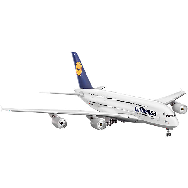 Самолёт Аэробус A380 Lufthansa (1/144) Самолёт Аэробус A380 Lufthansa (1/144)Самолеты и вертолеты<br>Характеристики товара:<br><br>• возраст: от 10 лет;<br>• масштаб: 1:144;<br>• количество деталей: 163 шт;<br>• материал: пластик;<br>• клей и краски в комплект не входят;<br>• длина модели: 50,4 см;<br>• размах крыльев: 55,5 см;<br>• бренд, страна бренда: Revell (Ревел),Германия;<br>• страна-изготовитель: Китай.<br><br>Сборная модель для склеивания «Самолет Airbus A380 Lufthansa» поможет вам и вашему ребенку придумать увлекательное занятие на долгое время и заполнит досуг веселой игрой. Самолет получается достаточно внушительных размеров и сможет занять достойное место в вашей коллекции.<br><br>Набор включает в себя 163 элемента из высококачественного пластика, схема для окрашивания модели и инструкция, с помощью которых можно собрать достоверную уменьшенную копию настоящего аэробуса.<br> <br>Процесс сборки развивает интеллектуальные и инструментальные способности, воображение и конструктивное мышление, а также прививает практические навыки работы со схемами и чертежами. <br>Обращаем ваше внимание на тот факт, что для сборки этой модели клей и краски в комплект не входят. <br><br>Сборную модель для склеивания «Самолет Airbus A380 Lufthansa», 163 дет., Revell (Ревел) можно купить в нашем интернет-магазине.<br><br>Ширина мм: 539<br>Глубина мм: 238<br>Высота мм: 101<br>Вес г: 855<br>Возраст от месяцев: 120<br>Возраст до месяцев: 180<br>Пол: Мужской<br>Возраст: Детский<br>SKU: 2071089