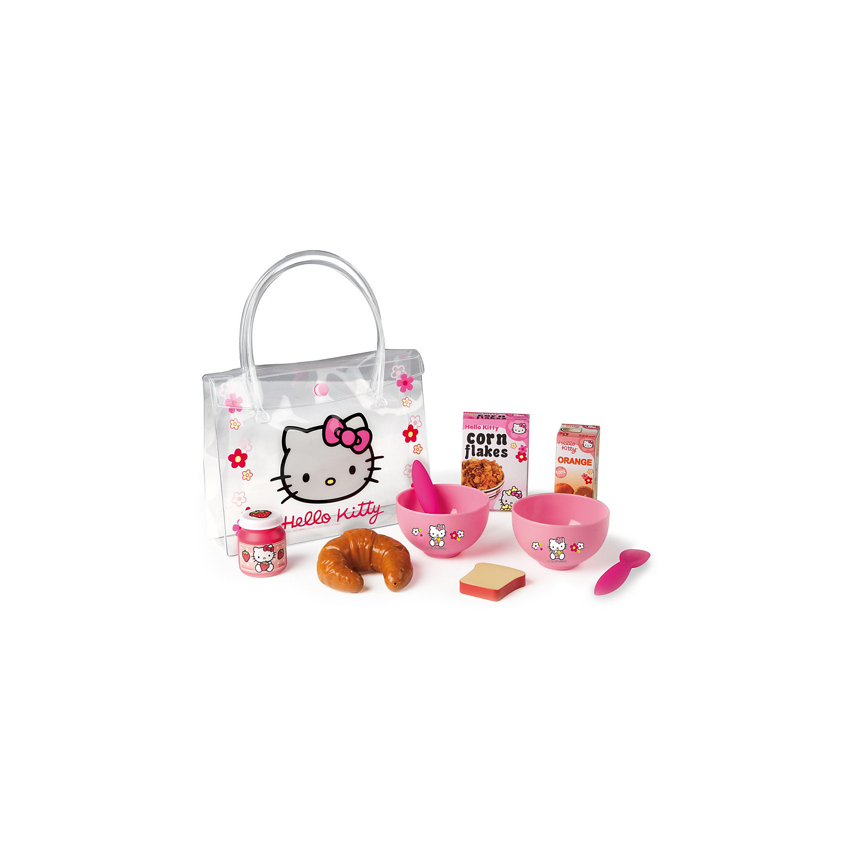 Smoby Набор для завтрака в сумочке Hello Kitty Smoby Набор для завтрака в сумочке Hello KittyПосуда и аксессуары для детской кухни<br>Smoby Набор для завтрака в сумочке Hello Kitty - милый набор для завтрака Hello Kitty в практичной сумочке.<br><br>Набор для завтрака в сумочке из серии Хелло Китти предназначен для маленьких девочек, которые хотят устроить веселый завтрак на свежем воздухе со своими куклами. <br><br>Дополнительная информация:<br><br>- В комплект входят круасан, коробочка апельсинового сока, баночка с клубничным джемом, две пиалы, кусочек хлеба, две чайные ложечки, сумочка, коробочка хлопьев, сумочка. <br>- Размер: 21 * 5 * 16 см<br>- Материл: пластмасса.<br>- Возраст: от 3х лет.<br><br>Все, что нужно для вкусного завтрака! <br>Набор развивает воображение и творческие способности ребенка.<br><br>Ширина мм: 210<br>Глубина мм: 170<br>Высота мм: 50<br>Вес г: 160<br>Возраст от месяцев: 36<br>Возраст до месяцев: 72<br>Пол: Женский<br>Возраст: Детский<br>SKU: 2073341