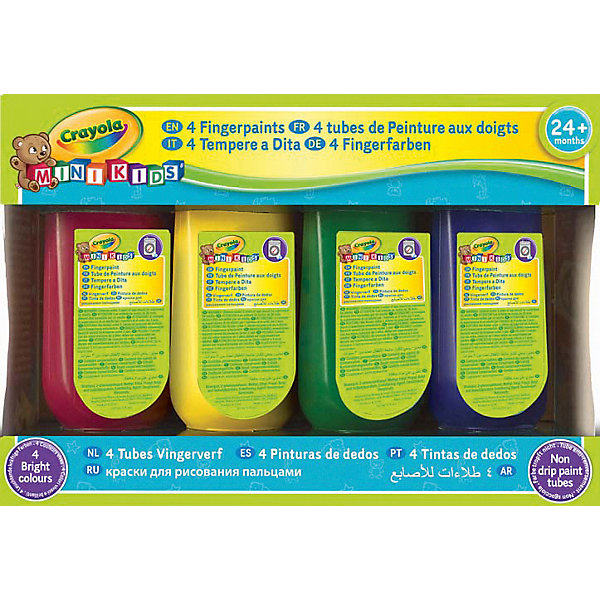 Пальчиковые краски Mini-Kids, 4 цвета, Crayola