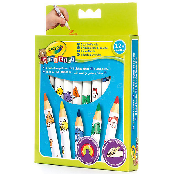 Набор толстых карандашей для малышей, 8 шт., Crayola Набор толстых карандашей для малышей, 8 шт., CrayolaЦветные<br>Малышам сложно и не всегда интересно рисовать тонкими карандашами – это долго и неудобно, к тому же карандаш так и норовит выпасть из маленькой ручки. Этот набор разработан специально для самых юных художников – карандаши рисуют мягко, легко, и созданные ребенком шедевры долго не теряют цвет и яркость. Кроме того, этот набор безопасен для ребенка – за счет толщины малыш наверняка не проглотит карандаш и не засунет его себе случайно в нос или в ухо; к тому же все использованные в производстве красители не вызывают раздражений на коже.<br><br>Набор толстых карандашей для малышей, 8 шт., Crayola (Крайола) можно купить в нашем магазине.<br><br>Ширина мм: 176<br>Глубина мм: 129<br>Высота мм: 22<br>Вес г: 70<br>Возраст от месяцев: 12<br>Возраст до месяцев: 36<br>Пол: Унисекс<br>Возраст: Детский<br>SKU: 2127053