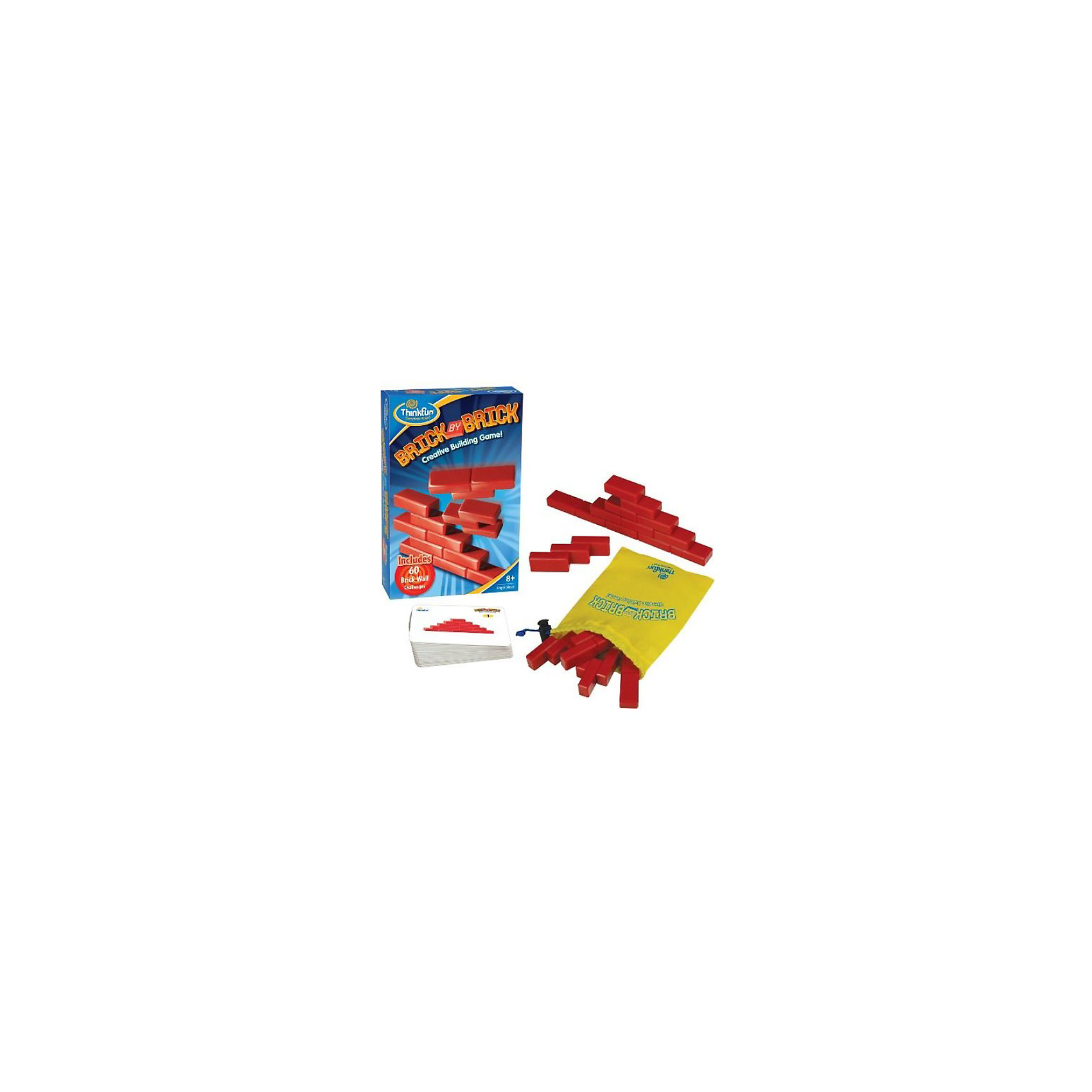 Игра Кирпичики Brick by brick, Thinkfun Игра Кирпичики Brick by brick, ThinkfunИгры для развлечений<br>Настольная игра-головоломка Кирпичики (Brick by brick).<br><br>Игра состоит из нескольких слепленных вместе пластиковых кирпичиков, которые надо собрать в заданную фигуру, например, в пирамиду (1-й уровень сложности). Вообще, в игре-головоломке «Кирпичики» 60 заданий, и очень простые правила. Конечно же, на обороте карточек с заданиями можно подсмотреть решение, но лучше и интереснее решить всё самим. Совсем малышам можно показывать сначала решение, а потом просить самим собрать такую фигуру. Или, когда вы освоите все задания, можете поиграть в симметрию, то есть все сложенные фигуры должны быть симметричны.<br>Игра отлично развивает пространственное и логическое мышление! <br><br>Дополнительная информация:<br><br>В комплект входит: <br>- 60 карточек–заданий;<br>- кирпичики<br>- мешочек для хранения игровых принадлежностей<br><br>Игровой набор упакован в картонную коробку, размером 21 см. х 13, 5 см. х 4,5 см.<br><br>Настоящее удовольствие для Вас и Ваших детей!<br><br>Ширина мм: 203<br>Глубина мм: 45<br>Высота мм: 135<br>Вес г: 441<br>Возраст от месяцев: 72<br>Возраст до месяцев: 120<br>Пол: Унисекс<br>Возраст: Детский<br>SKU: 2148455