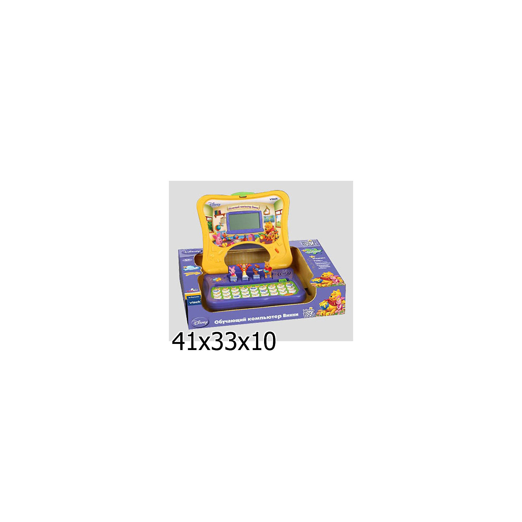 Vtech Обучающий компьютер Винни Vtech Обучающий компьютер ВинниИгрушки<br>Vtech Обучающий компьютер Винни - отличная развивающая игрушка для Вашего малыша, обладает следующими достоинствами:<br><br>- 11 обучающих программ<br>- 33 буквы алфавита<br>- цифры от 0 до 9<br>- 3D фигуры<br>- большой LCD-экран<br>- режим вопросов<br>- фонетика<br>- пополняем словарный запас<br>- простые математические навыки<br>- музыка<br>- сравнение<br>- тренируем навык печатания на клавиатуре<br>- регулировка громкости<br>- озвучивание: профессиональное (одноголосое) <br><br>Этот красочный компьютер включает 11 обучающих программ, с помощью которых Ваш малыш научится произносить буквы и цифры, пополнит словарный запас, научится считать и разовьёт чувство ритма. Настоящие голоса героев, 3D фигуры, забавная анимация и звуковые эффекты вызовут интерес к игре и разовьют самостоятельность. Вопросы и игры на внимательность помогут закрепить полученные знания, научат мыслить логически, и будут способствовать развитию реакции. Большой LCD-экран поможет в развитии ассоциативного мышления. <br>Развивает логико-математические, коммуникативные, музыкальные, сенсорные способности. Тренирует логическое, исследовательское мышление, а также навыки чтения и письменной речи.<br><br>Обучающий компьютер Винни станет прекрасным подарком для любознательных малышей!<br><br>Дополнительная информация:<br><br>- Материал: пластик<br>- Размер: 26 х 28 см<br>- Батарейки: 3 х АА, не входят в комплект<br>- Вес: 0.789 кг<br><br>Игрушку Обучающий компьютер Винни от Vtech можно купить в нашем интернет-магазине.<br><br>Ширина мм: 90<br>Глубина мм: 420<br>Высота мм: 330<br>Вес г: 1630<br>Возраст от месяцев: 12<br>Возраст до месяцев: 48<br>Пол: Унисекс<br>Возраст: Детский<br>SKU: 2149231