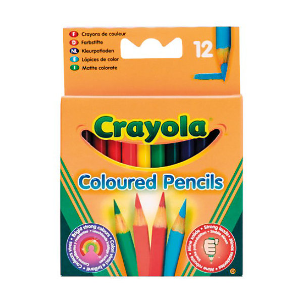Набор из 12 коротких цветных карандашей, Crayola Набор из 12 коротких цветных карандашей, CrayolaЦветные<br>Ваш ребёнок очень любит рисовать, но Вы никак не можете найти для его творчества подходящие карандаши? Тогда Вам стоит обратить внимание на набор цветных карандашей от Crayola (Крайола).<br><br>Маленькие карандаши особенно удобны для детей, которым хочется нарисовать так много ярких и красивых картин! Карандаши очень прочные и не сломаются при первом использовании. В них много пигментов, поэтому цвета будут очень яркими. Отлично подходят для рисования, раскрашивания, создания фона и ретуширования. Особая мягкость грифеля обеспечивает ровное нанесение цвета.<br><br>Набор из 12 коротких цветных карандашей от Crayola (Крайола) можно купить в нашем интернет-магазине.<br><br>Дополнительная информация:<br>Длина карандаша: 8,5 см<br>Диаметр: 0,7 см<br><br>Ширина мм: 90<br>Глубина мм: 100<br>Высота мм: 8<br>Вес г: 40<br>Возраст от месяцев: 36<br>Возраст до месяцев: 1188<br>Пол: Унисекс<br>Возраст: Детский<br>SKU: 2149664