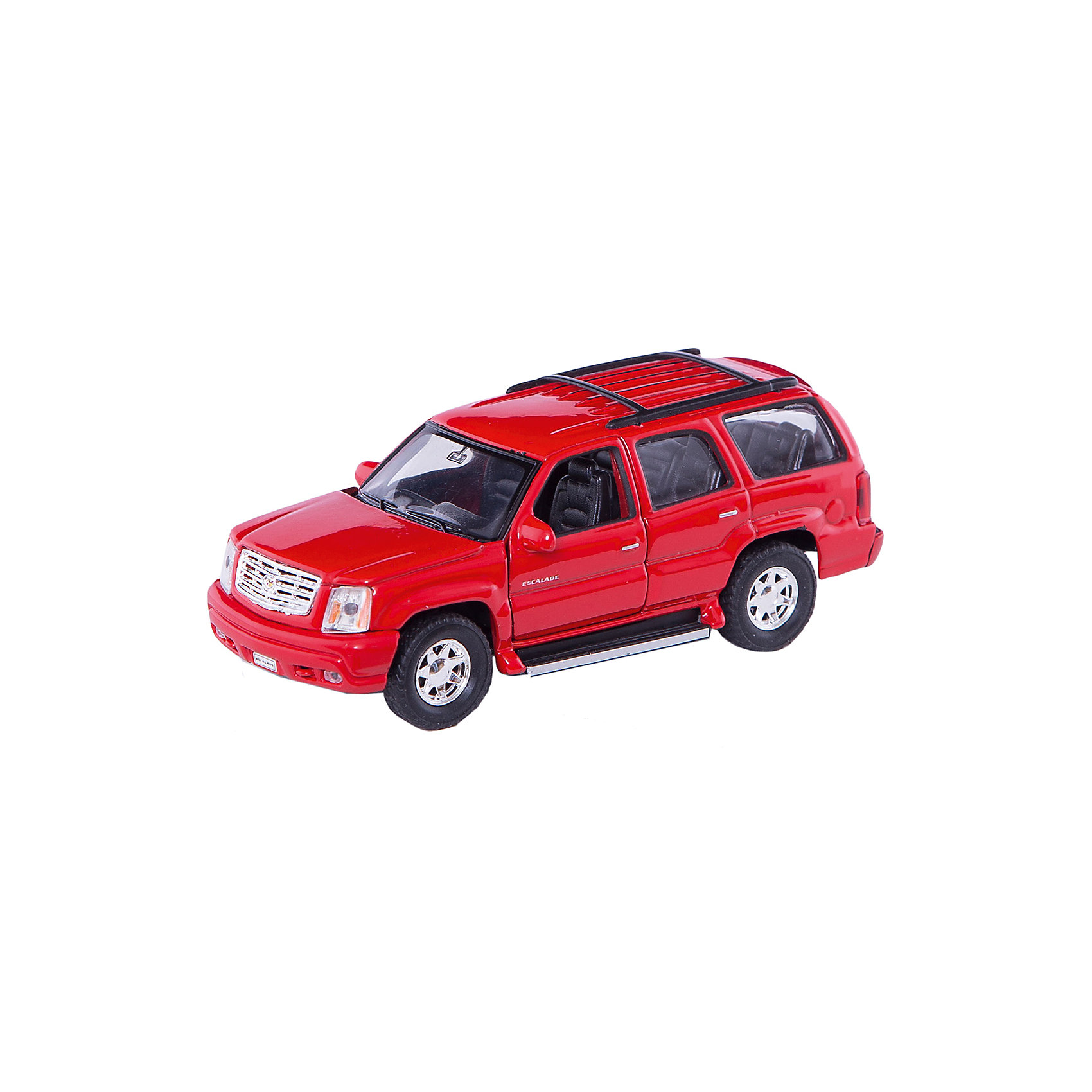 Welly Модель машины 1:34-39 2002 Cadillac Escalade Welly Модель машины 1:34-39 2002 Cadillac EscaladeКоллекционные модели<br>Характеристики модели машины 1:34-39 2002 Cadillac Escalade:<br><br>- бренд: Welly<br>- возраст: от 3 лет<br>- пол: для мальчиков<br>- модель: Cadillac Escalade 2002.<br>- цвет: черный / красный / белый / серебристый.<br>- масштаб: 1:34-39.<br>- комплект: 1 машинка.<br>- материал: металл, пластик, резина.<br>- размер упаковки: 15 * 11 * 6 см.<br>- размер игрушки: 12 * 5 * 4.5 см.<br>- упаковка: коробка с дисплеем.<br><br>Внедорожник класса «люкс» Cadillac Escalade 2002 — автомобиль внушительных габаритов. Уменьшенная копия от торговой марки Welly точно передает дизайн настоящей машины. Изделие очень функционально — с помощью инерционного механизма оно уедет далеко вперед, если слегка потянуть ее на себя. Модель отличается аккуратной и качественной проработкой салона и наличием искусно выполненных деталей, таких как решетка радиатора, фары, рейлинги и др.<br><br>Модель машины Cadillac Escalade торговой марки Welly можно купить в нашем интернет-магазине.<br><br>Ширина мм: 150<br>Глубина мм: 60<br>Высота мм: 110<br>Вес г: 175<br>Возраст от месяцев: 84<br>Возраст до месяцев: 1188<br>Пол: Мужской<br>Возраст: Детский<br>SKU: 2150117