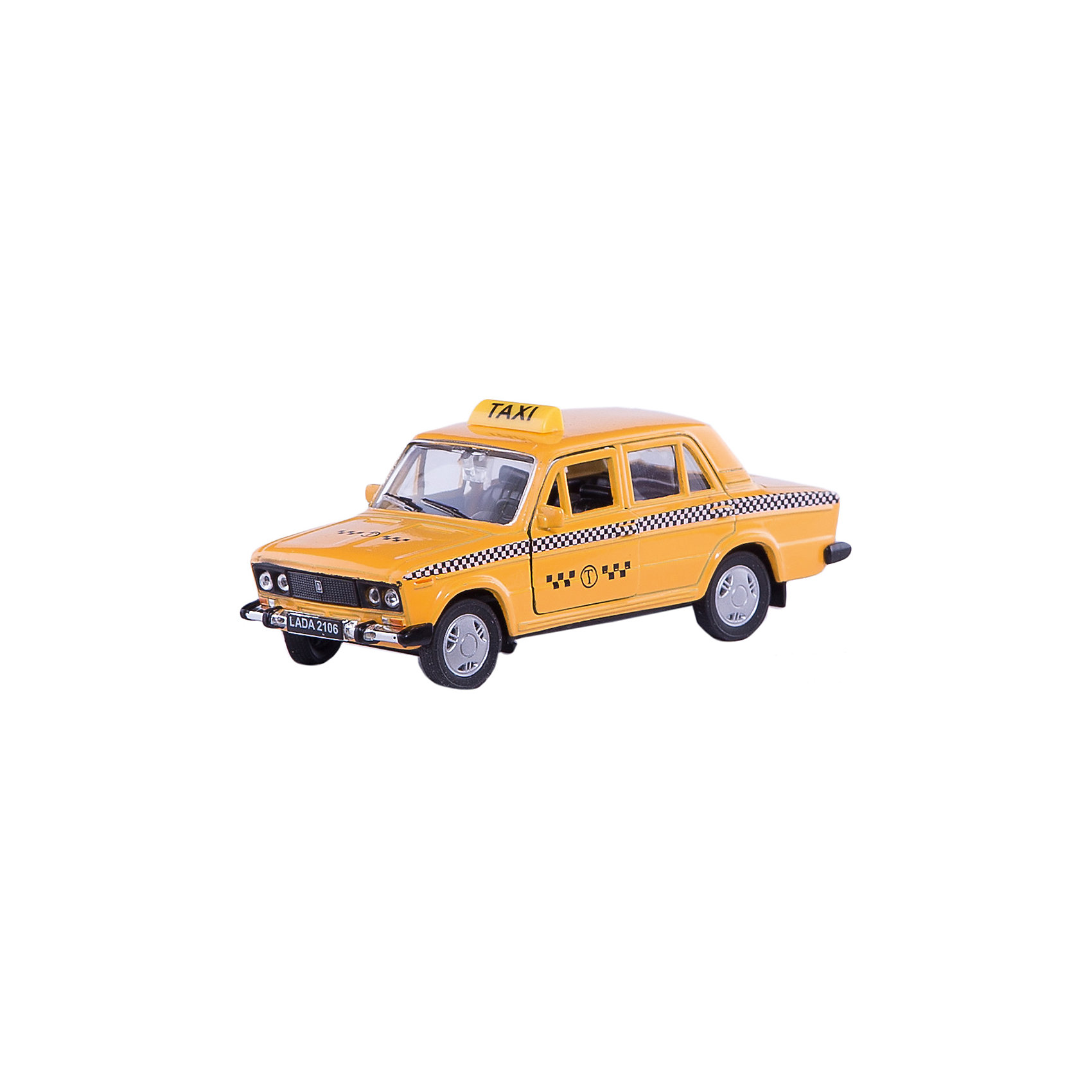 Welly Модель машины 1:34-39 LADA 2106 Такси Welly Модель машины 1:34-39 LADA 2106 ТаксиКоллекционные модели<br>Welly Модель машины 1:34-39 LADA 2106 Такси<br><br>Характеристики:<br><br>- Размер упаковки: 15х 6х12см.<br>- Материал: металл, пластик<br>- Инерционный механизм.<br>- Вес: 150 г.<br>- Цвет: желтый.<br> <br>Welly Модель машины 1:34-39 LADA 2106 Такси, от известного бренда Welly (Велли) - миниатюрная копия настоящего автомобиля в масштабе 1:34-39. Модель изготовлена из литого металла и пластика. У машинки открывается капот, багажник и двери, а передние колеса можно поворачивать с помощью руля. Игрушка оснащена инерционным ходом. Машинку необходимо отвести назад, затем отпустить - и она быстро поедет вперед. Реалистичный дизайн этой машинки понравится ребенку и машинка станет отличным пополнением коллекции. Машинка предназначена для развития моторики рук, внимания и воображения.<br><br>Модель машины Welly 1:34-39 LADA 2106 Такси, можно купить в нашем интернет – магазине.<br><br>Ширина мм: 60<br>Глубина мм: 140<br>Высота мм: 110<br>Вес г: 185<br>Возраст от месяцев: 84<br>Возраст до месяцев: 1188<br>Пол: Мужской<br>Возраст: Детский<br>SKU: 2150190