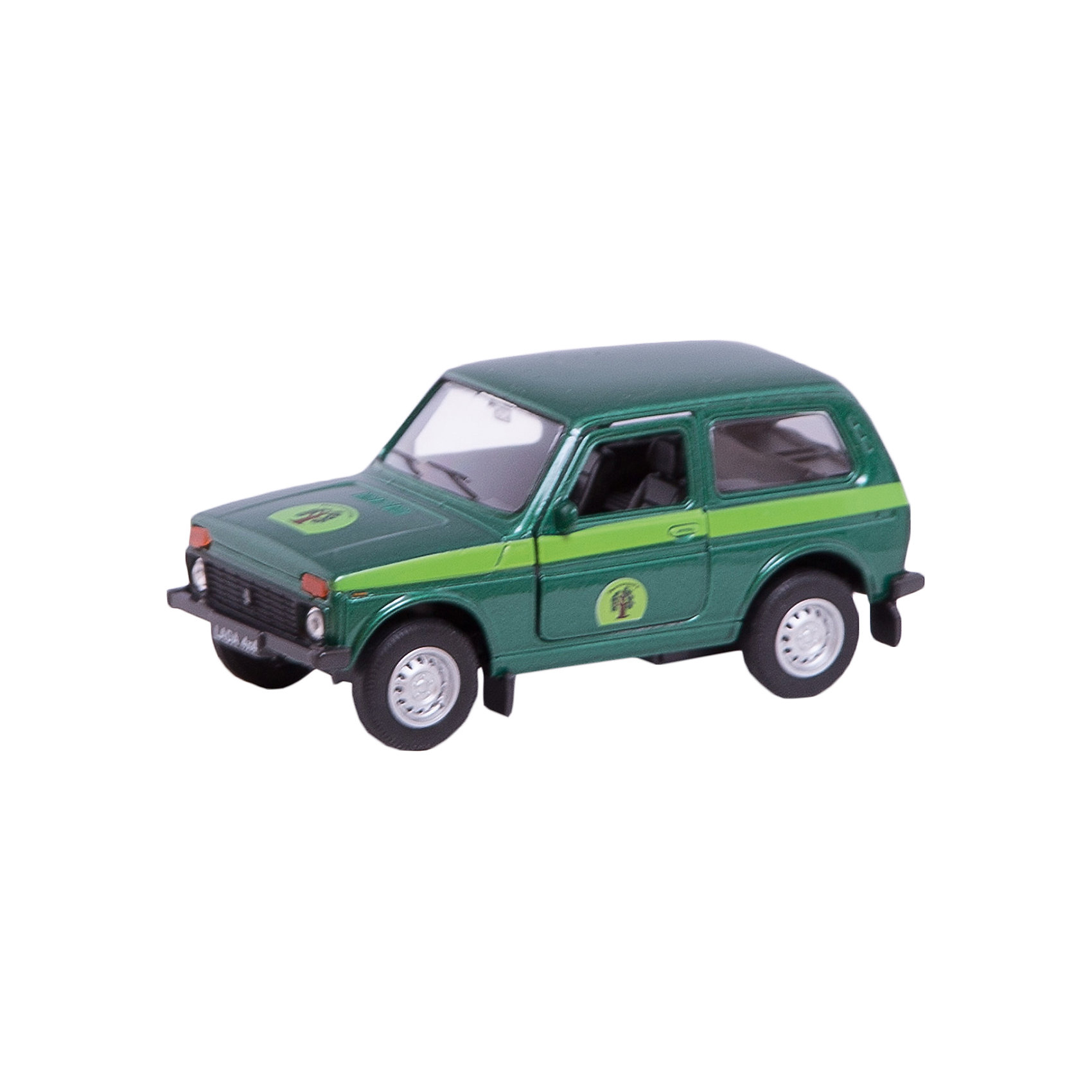 Welly Модель машины 1:34-39 LADA 4x4 Лесоохрана Welly Модель машины 1:34-39 LADA 4x4 ЛесоохранаКоллекционные модели<br>Welly Модель машины 1:34-39 LADA 4x4 Лесоохрана<br><br>Характеристики:<br>- Материал: металл, пластик<br>- В комплект входит: 1 машинка<br>- Размер упаковки: 12 * 6 * 15 см.<br>- Вес: 200 гр.<br>Модель машины 1:34-39 LADA 4x4 Лесоохрана, от известного бренда Welly (Велли) станет отличным сюрпризом для любителей автомобилей. Знаменитая модель отечественного автопрома Лада на этот раз предназначена для охраны леса, о чем свидетельствуют ее зеленый цвет и опознавательные знаки на кузове. Полностью соответствуя своей настоящей, эта модель привлекает внимание и создана как для игры, так и для коллекции. У модели открываются передние двери. Имеет заводной механизм для движения. Кузов и внутренние детали этой модели имеют качественную детализацию и не оставляют равнодушных. Машинка предназначена для развития моторики рук, внимания и воображения. Соберите все коллекцию служебных автомобилей и играйте в настоящий город.<br>Модель машины 1:34-39 LADA 4x4 Лесоохрана, Welly (Велли) можно купить в нашем интернет-магазине.<br>Подробнее:<br>• Для детей в возрасте: от 3 до 10 лет <br>• Номер товара: 2150210<br>Страна производитель: Китай<br><br>Ширина мм: 150<br>Глубина мм: 60<br>Высота мм: 120<br>Вес г: 174<br>Возраст от месяцев: 84<br>Возраст до месяцев: 1188<br>Пол: Мужской<br>Возраст: Детский<br>SKU: 2150210