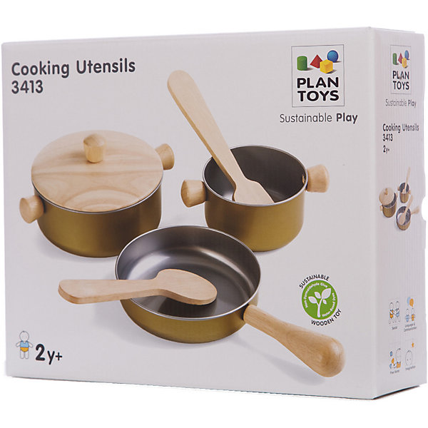 PLAN TOYS 3413 Набор посуды PLAN TOYS 3413 Набор посудыДетские кухни<br>Этот набор создан специально для маленьких хозяек и состоит из кастрюльки, сковородки, сотейника, лопаточки и ложки. <br><br>Использована комбинация каучукового дерева и металла, что делает набор интересным. Прекрасная возможность для ролевых игр! Ведь детям так хочется самостоятельно приготовить что-нибудь вкусненькое для своих любимых родителей или друзей.<br><br>Дополнительная информация:<br><br>Размеры:<br>- большая кастрюля (17х4 см);<br>- маленькая кастрюля (13х4 см);<br>- сковорода (22х4 см);<br>- крышка;<br>- лопатка;<br>- ложка.<br><br>Материал: каучуковое дерево, металл.<br><br>Ширина мм: 630<br>Глубина мм: 230<br>Высота мм: 280<br>Вес г: 618<br>Возраст от месяцев: 12<br>Возраст до месяцев: 1164<br>Пол: Женский<br>Возраст: Детский<br>SKU: 2175234