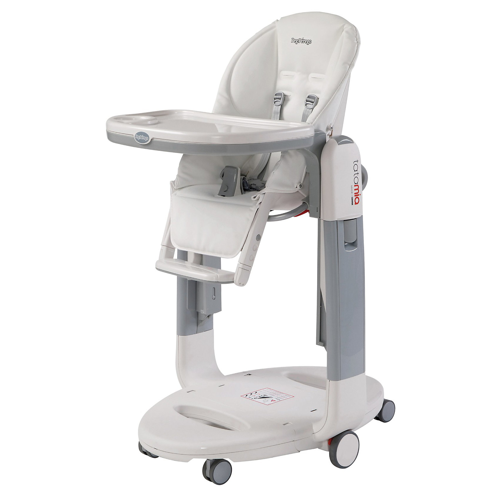 Стульчик для кормления Tatamia, Peg-Perego, Latte Стульчик для кормления Tatamia, Peg-Perego, LatteСтульчики для кормления<br>Стульчик для кормления Tatamia, Peg-Perego (Пег-Перего), Latte – это удобный и красивый, сконструированный с учетом всех современных тенденций стульчик.<br>Стульчик рассчитан для детей с рождения до 3 лет. Ширина ножек не позволяет упасть стульчику на бок даже при максимальной нагрузке. 6 вращающихся сдвоенных колес обеспечивают мобильность передвижения в помещении. Благодаря стопорам на колесиках, можно ставить даже на не ровную поверхность, не боясь, что он скатится под наклоном. Сидение можно поднимать и опускать на удобную высоту, регулировать наклон спинки и опору под ножками. Двухслойный поднос-столик легко отстегивается и моется. Имеется кармашек для вещей и игрушек на спинке сидения. Одним движением руки стульчик для кормления превращается в кресло - качели. Мама сможет укачать ребенка, не прикладывая усилий. Пятиточечные ремни безопасности и анатомическая вставка для разделения ног удерживают ребенка в надежном и безопасном положении. Складная конструкция делает стульчик компактным и удобным для хранения.<br><br>Дополнительная информация:<br><br>- Сидение регулируется в 9 положениях по высоте<br>- Регулируемый угол наклона спинки, фиксируется в 4-х положениях<br>- Регулируемая подножка 3 положения<br>- Механическая качалка<br>- Максимально допустимый вес: 15 кг.<br>- Размеры: в разложенном виде - 87x59x107 см., в сложенном виде - 35x94,5 см.<br>- Вес: 14 кг.<br>- Материал корпуса: пластмасса<br>- Материал сидения: высококачественная, долговечная эко-кожа<br>- Уход: сидение моющееся, поднос можно мыть в посудомоечной машине<br><br>Стульчик для кормления Tatamia, Peg-Perego (Пег-Перего), Latte можно купить в нашем интернет-магазине.<br><br>Ширина мм: 970<br>Глубина мм: 620<br>Высота мм: 300<br>Вес г: 16052<br>Цвет: белый<br>Возраст от месяцев: 0<br>Возраст до месяцев: 36<br>Пол: Унисекс<br>Возраст: Детский<br>SKU: 2212525