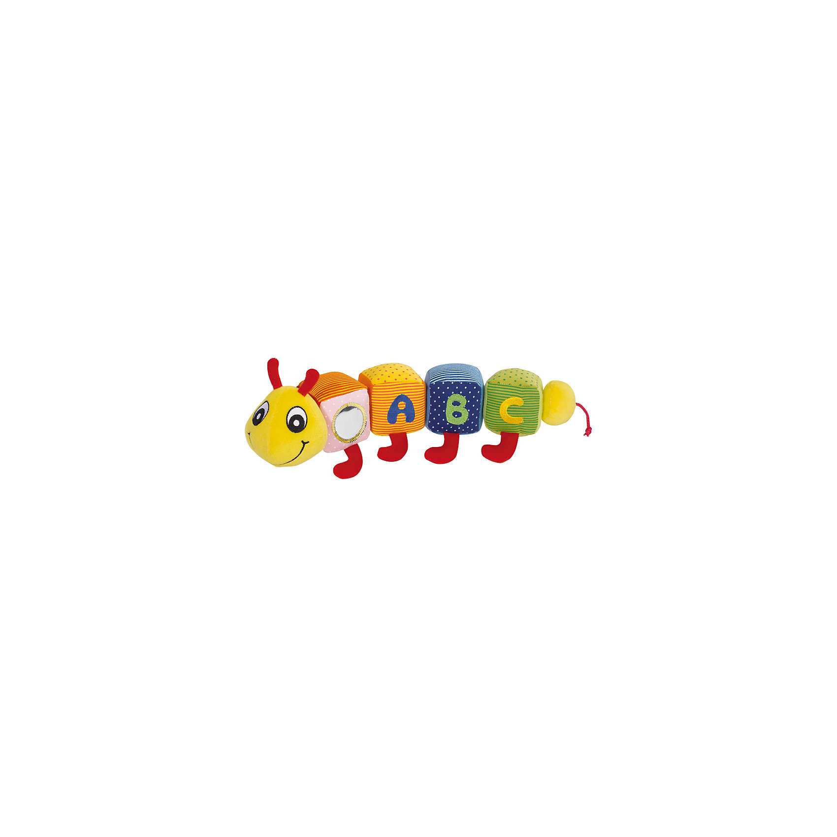 Игрушка Гусеничка, 44см, Simba Игрушка Гусеничка, 44см, SimbaМягкие игрушки<br>Игрушки Гусеничка, 44см, Simba (Симба) – эта яркая, веселая, добрая гусеничка понравится Вашему малышу.<br>Забавная плюшевая гусеничка от Simba (Симба) — это красочная развивающая игрушка для малышей. Туловище гусенички состоит из четырех разноцветных текстильных кубиков. На одном кубике есть маленькое безопасное зеркальце, на остальных – буквы A, B, C. Заканчивается игрушка круглым мягким хвостиком. Кубики туловища крепятся с помощью липучки-вилькро, при нажатии издают разнообразные звуки. Игрушка не имеет острых и мелких деталей, подходит для самых маленьких детей. Ваш малыш с удовольствием будет заниматься с новой игрушкой. Гусеницу можно легко разбирать, а потом собирать в произвольном порядке, ее можно мять, трогать (при этом развиваются тактильные чувства детей), можно изучать себя в зеркальце, можно с ней спать или придумывать простейшие ролевые игры. Игрушка изготовлена из высококачественного текстиля и безопасна для здоровья малыша.<br><br>Дополнительная информация:<br><br>- Длина игрушки: 44 см.<br>- Материал: текстиль<br><br>Игрушку Гусеничка, 44см, Simba (Симба) можно купить в нашем интернет-магазине.<br><br>Ширина мм: 120<br>Глубина мм: 400<br>Высота мм: 140<br>Вес г: 311<br>Возраст от месяцев: 6<br>Возраст до месяцев: 36<br>Пол: Унисекс<br>Возраст: Детский<br>SKU: 2246337