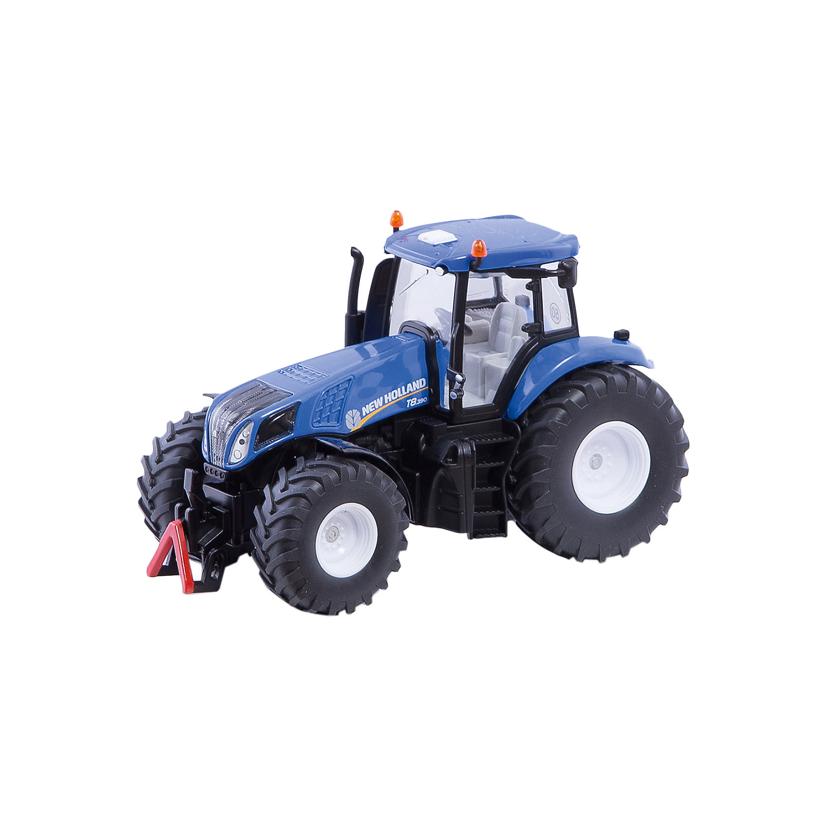 Трактор New Holland, синий (1:32), SIKU Трактор New Holland, синий (1:32), SIKUКоллекционные модели<br>Трактор New Holland, синий (1:32), SIKU (СИКУ)-это довольно крупная масштабная модель настоящего трактора New Holland T8.390(Нью-Холланд). Современный стильный дизайн, глубокий синий цвет и обтекаемая форма. <br><br>Корпус и колеса трактора сделаны из металла, остальные части – из плотной пластмассы. Колеса оснащены рифлеными шинами, что обеспечивает транспорту хорошую проходимость и подвижность. Трактор набирает отличную скорость даже с легкого толчка. Трактор оборудован сцепным устройством совместимым с прицепами и навесным оборудованием SIKU (СИКУ) FARMER соответствующего масштаба. Его кабина легко открепляется от корпуса, открываются боковые двери. Хорошая деталировка интерьера кабины повышает интерес ребенка к игре с трактором. <br><br>Дополнительная информация:<br>-масштаб 1:32<br>-материал: металл, пластик, резина<br>-размеры: 18х10х11,5 см<br> <br>Порадуйте вашего малыша современной и стильной игрушкой. С коллекцией моделей техники от SIKU (СИКУ) вы сможете создать собственный уникальный автопарк.<br><br>Трактор New Holland, синий (1:32), SIKU (СИКУ) можно купить в нашем магазине.<br><br>Ширина мм: 251<br>Глубина мм: 154<br>Высота мм: 106<br>Вес г: 674<br>Возраст от месяцев: 36<br>Возраст до месяцев: 96<br>Пол: Мужской<br>Возраст: Детский<br>SKU: 2258004