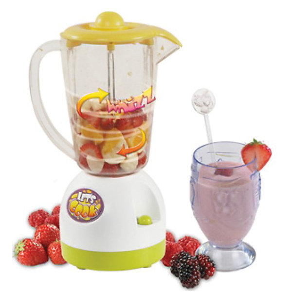 Lets cook Готовим коктейли Lets cook Готовим коктейлиИгрушечная бытовая техника<br>Готовим сами - едим с друзьями!. Готовить с наборами LET`S COOK просто и безопасно! Вы сможете приготовить множество разнообразных вкусных и очень полезных коктейлей, используя настоящие продукты - все своими руками, без химических добавок и консервантов! 12 рецептов из натуральных продуктов и подробная инструкция на русском языке прилагается! В набор входит: блендер с чашей, буклет с инструкцией и рецептами, палочка для перемешивания. Для работы блендера необходимы 4 батарейки типа АА (в комплект не входят. Рекомендуются алкалиновые батарейки. Не используйте перезаряжаемые батарейки). Внимательно прочтите инструкцию. Дети должны готовить под присмотром взрослых. Предназначено для детей от 5-и лет.<br><br>Ширина мм: 16<br>Глубина мм: 26<br>Высота мм: 35<br>Вес г: 120<br>Возраст от месяцев: 60<br>Возраст до месяцев: 144<br>Пол: Женский<br>Возраст: Детский<br>SKU: 2263118