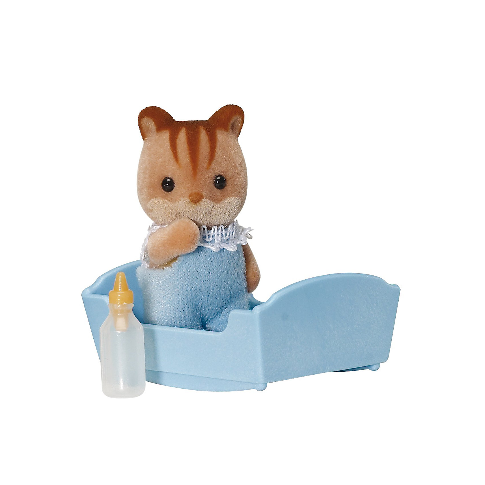 Набор Малыш бельчонок Sylvanian Families Набор Малыш бельчонок Sylvanian FamiliesSylvanian Families<br>Малыш Бельчонок Sylvanian Families (Сильваниан Фамилиес) - сладкий малыш, о котором так и хочется позаботиться! Он одет в голубой комбинезончик с кружевами и любит спать в своей колыбельке, особенно зимой. Малыша нужно покормить из бутылочки и уложить спать в уютную кроватку. <br>Голова малыша с черными глазками-бусинками поворачивается, а лапки двигаются.<br><br>В комплекте:<br>- Малыш Бельчонок высотой 3,5 см<br>- колыбелька<br>- бутылочка <br>Дополнительная информация:<br>Размер коробки: 8 х 4 х 12 см.<br><br> Материал: высококачественная пластмасса, ПВХ с полимерным напылением, текстиль. <br><br>Ваш ребенок будет в восторге от этого малыша!<br><br>Ширина мм: 121<br>Глубина мм: 78<br>Высота мм: 38<br>Вес г: 4<br>Возраст от месяцев: 36<br>Возраст до месяцев: 72<br>Пол: Женский<br>Возраст: Детский<br>SKU: 2328118