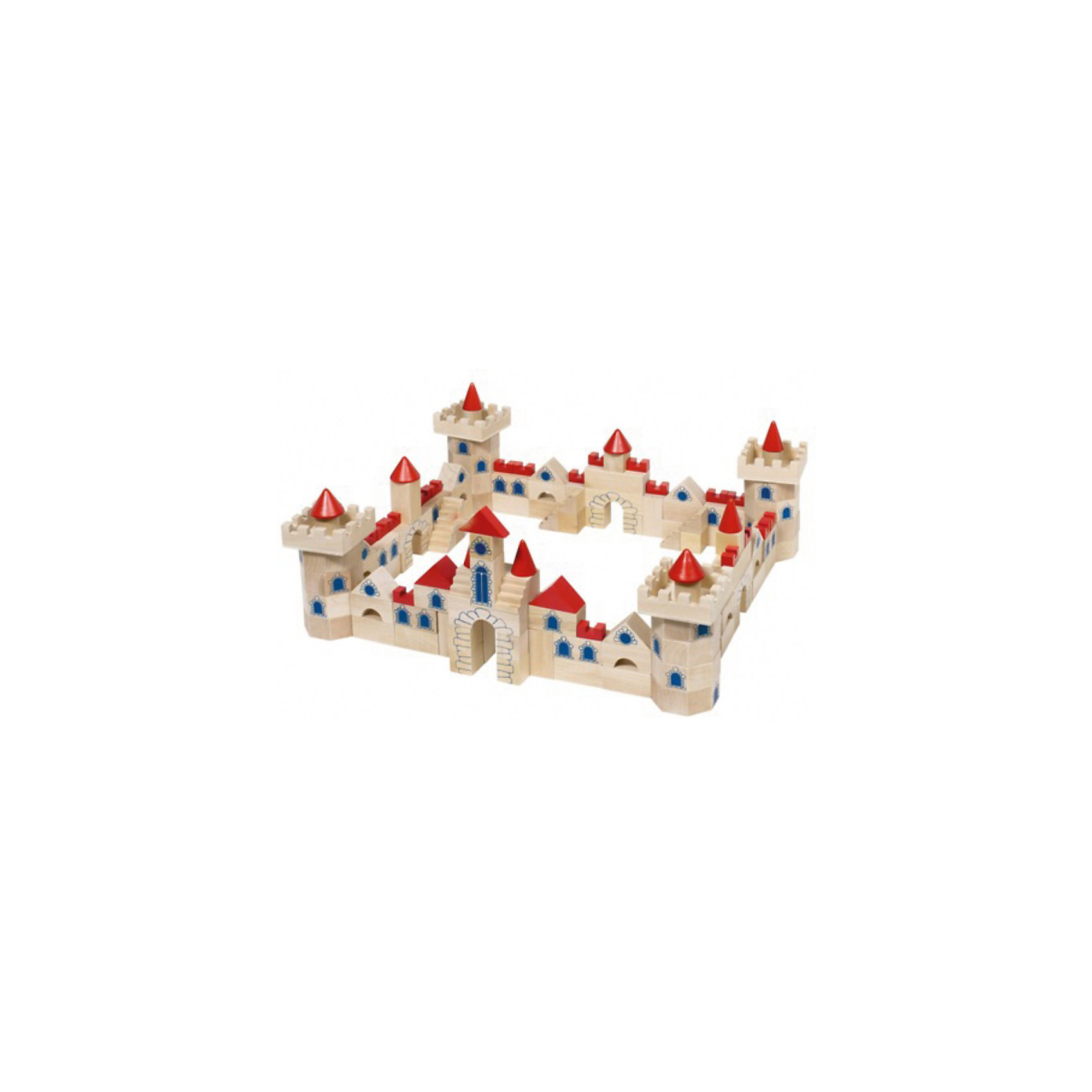 TOYS PURE Деревянный конструктор Рыцарский замок TOYS PURE Деревянный конструктор Рыцарский замокДеревянные конструкторы<br>Деревянный конструктор для строительства большого замка из элементов различной формы и назначения. <br><br>Строительные блоки выполнены из гладкого неокрашенного дерева, на некоторых нарисованы контуры камней, окна. Кубики-блоки для крыш и башенных зубцов окрашены в ярко-красный цвет.<br><br>В комплекте блоки разнообразных форм – бруски, кубы, цилиндры, треугольники, конуса, шестигранники и другие.<br><br>Можно возвести настоящий рыцарский замок, как на упаковке, или придумать самому.<br><br>Игра со строительными кубиками развивает фантазию и воображение, пространственное представление, конструкторские способности и логическое мышление, а также мелкую моторику рук, ловкость и координацию движений.<br><br>Дополнительная информация:<br><br>Кубики уложены в удобный деревянный ящичек со сдвижной крышкой.<br><br>В комплекте 145 блоков различной формы.<br><br>Материал дерево – экологически чистый материал, стойкие безопасные краски.<br><br>Размер упаковки: 42,5 х 27 х 7 см.<br><br>Вес с упаковкой: 3,7 кг.<br><br>Построй замок своей мечты!<br><br>Ширина мм: 415<br>Глубина мм: 64<br>Высота мм: 256<br>Вес г: 3696<br>Возраст от месяцев: 36<br>Возраст до месяцев: 72<br>Пол: Мужской<br>Возраст: Детский<br>SKU: 2328673