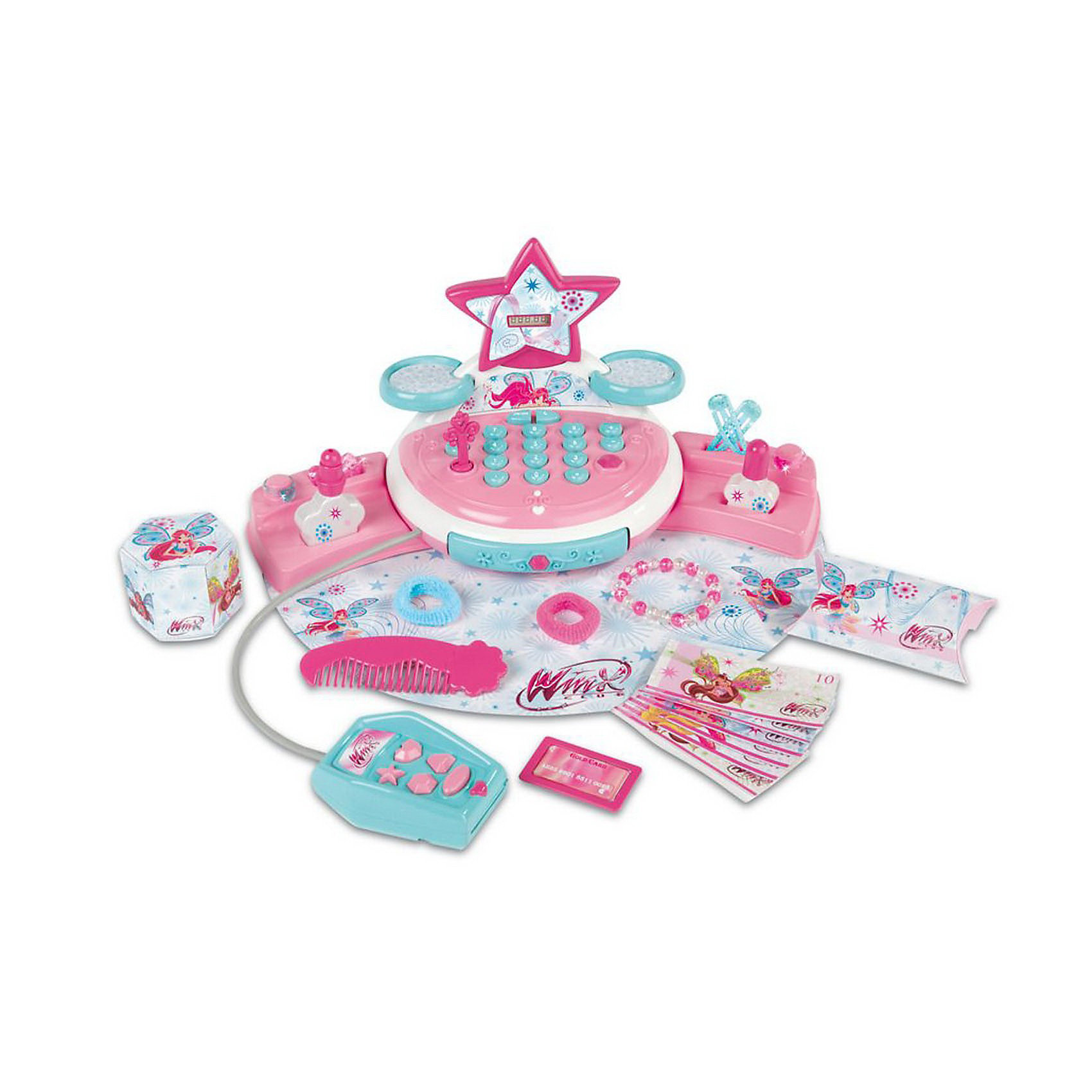 Мини-магазин, Smoby, Winx Club Мини-магазин, Smoby, Winx ClubДетский супермаркет<br>Характеристики:<br><br>• аксессуары, 34 шт.;<br>• касса работает от батареек: 3 шт. типа АА, приобретаются отдельно;<br>• размер кассы: 21х21х16 см;<br>• размер упаковки: 34х16х18,5 см.<br><br>Игрушечная касса со световыми и звуковыми эффектами – незаменимая вещь в магазине. Магазин для модниц Winx Club имеет в своем арсенале аксессуары для волос, косметические средства, бусы и браслеты. Оплачивать покупки можно картой или наличными. Набор оформлен в стиле красавиц Винкс.<br><br>Мини-магазин, Smoby, Winx Club можно купить в нашем магазине.<br><br>Ширина мм: 185<br>Глубина мм: 340<br>Высота мм: 160<br>Вес г: 660<br>Возраст от месяцев: 36<br>Возраст до месяцев: 1188<br>Пол: Женский<br>Возраст: Детский<br>SKU: 2348505