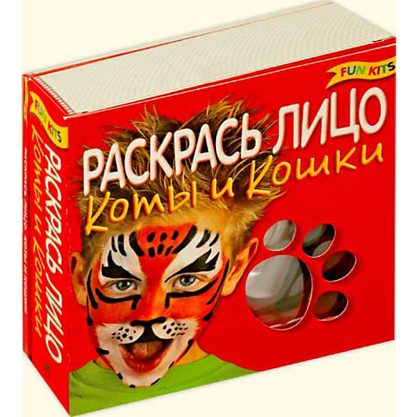 Набор Раскрась лицо Коты и кошки Набор Раскрась лицо Коты и кошкиКарнавальный грим<br>Fun kits «Раскрась лицо. Коты и кошки» - набор для перевоплощения в кота или кошку. <br><br>В нем есть все необходимое: краски для лица, спонж, кисточки, и даже кошачьи ушки! <br><br>К набору прилагается подробная инструкция по применению с цветными иллюстрациями.<br><br><br>Дополнительная информация:<br>В набор входит:<br>- Книга (48 страниц) с инструкциями и цветными иллюстрациями; <br>- Краски для лица, <br>- Спонж, <br>- Кисточки.<br>Размер упаковки (д/ш/в): 170 х 62 х 170 мм<br><br>Превратись в свирепого тигра, льва или озорную кошечку - на твой выбор!<br><br>Ширина мм: 170<br>Глубина мм: 62<br>Высота мм: 170<br>Вес г: 500<br>Возраст от месяцев: 72<br>Возраст до месяцев: 144<br>Пол: Унисекс<br>Возраст: Детский<br>SKU: 2358171