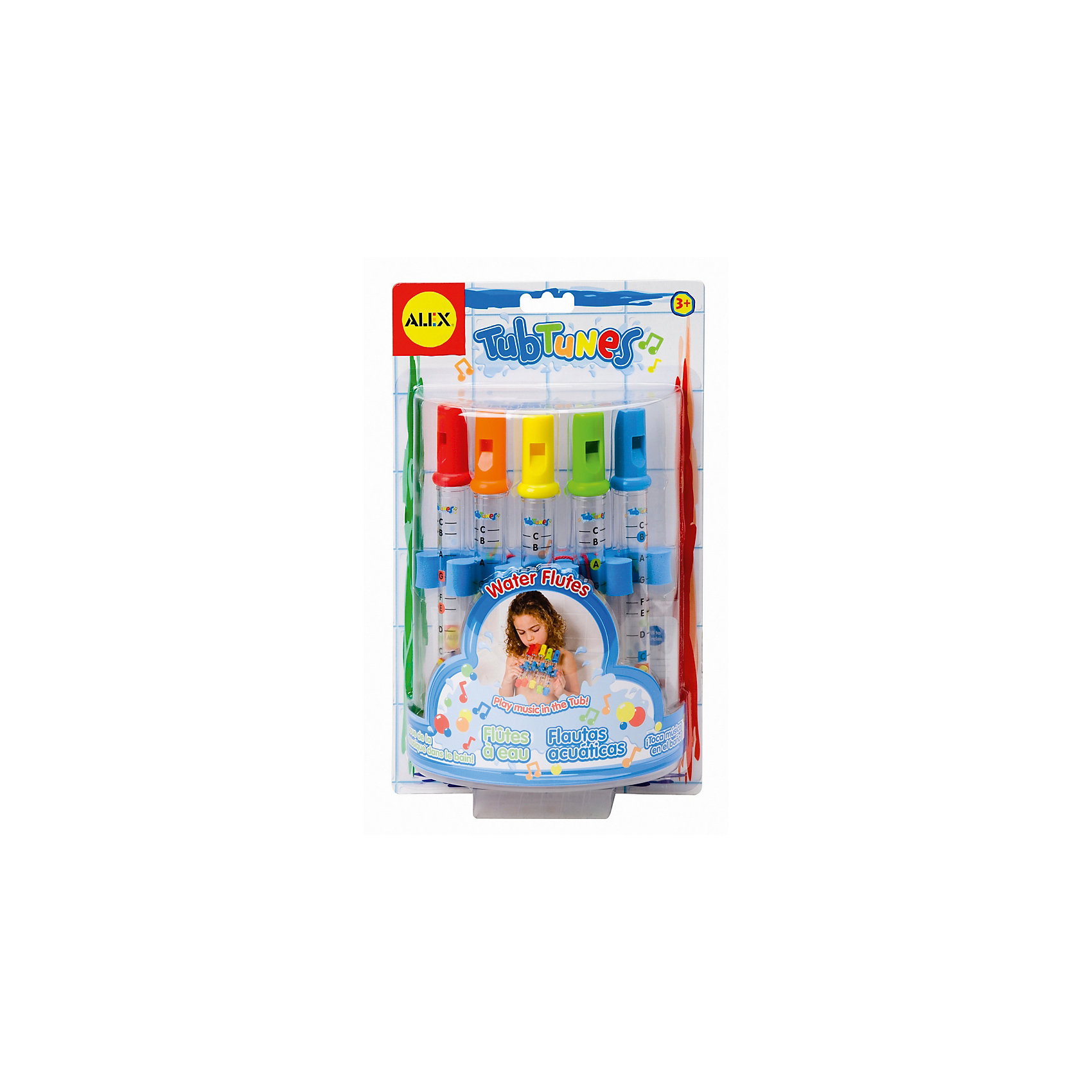 ALEX Игрушка для ванной Водяные флейты ALEX Игрушка для ванной Водяные флейтыИгрушки для ванной<br>Игрушка для ванны Водяные флейты от ALEX (Алекс) превратит обыкновенное купание в зрелищное представление или чудесную игру, направленную на развитие творческих способностей ребенка. <br>Музыкальная игрушка для ванной Водяные флейты, форма которой идеально подходит для хватания маленькими ручками, проста в применении. Наливая внутрь пластмассового инструмента воду, ребенок услышит звуки различные по тональности. Эти звуки можно будет сложить в чудные мелодии, следуя указаниям нот на листах. В зависимости от количества воды, налитой внутрь инструмента, меняется тон звучания.<br>При игре на флейте происходит развитие музыкального слуха карапуза, логического мышления, памяти.<br>В комплекте непромокаемые цветные ноты и простая инструкция.<br><br>Дополнительная информация:<br>- Материал: пластик<br>- Размеры упаковки: 31,2х7,62х19,1 см<br>- Вес: 280 г.<br><br>Игрушка для ванной Водяные флейты станет отличным подарком для Вашего ребенка.<br><br>ALEX Игрушку для ванной Водяные флейты можно купить в нашем интернет-магазине.<br><br>Ширина мм: 312<br>Глубина мм: 187<br>Высота мм: 73<br>Вес г: 246<br>Возраст от месяцев: 36<br>Возраст до месяцев: 60<br>Пол: Унисекс<br>Возраст: Детский<br>SKU: 2422333