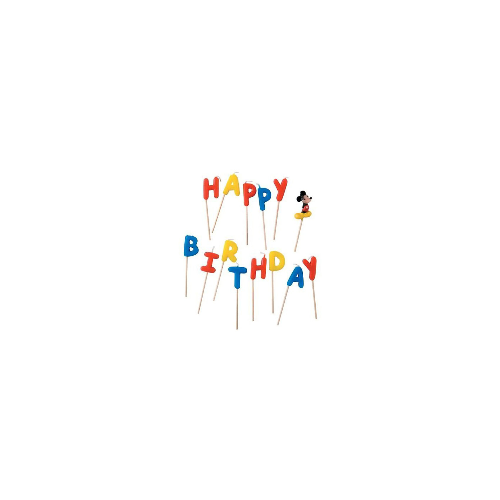 Procos Свечи-буквы Микки Маус Happy Birthday Procos Свечи-буквы Микки Маус Happy BirthdayМикки Маус и друзья<br>Чудесные свечи для украшения празднчного торта позволят сделать праздник веселым. Ваш малыш будет рад увидеть на праздничном торте любимых героев!<br><br>Ширина мм: 130<br>Глубина мм: 20<br>Высота мм: 180<br>Вес г: 125<br>Возраст от месяцев: 36<br>Возраст до месяцев: 168<br>Пол: Унисекс<br>Возраст: Детский<br>SKU: 2431278