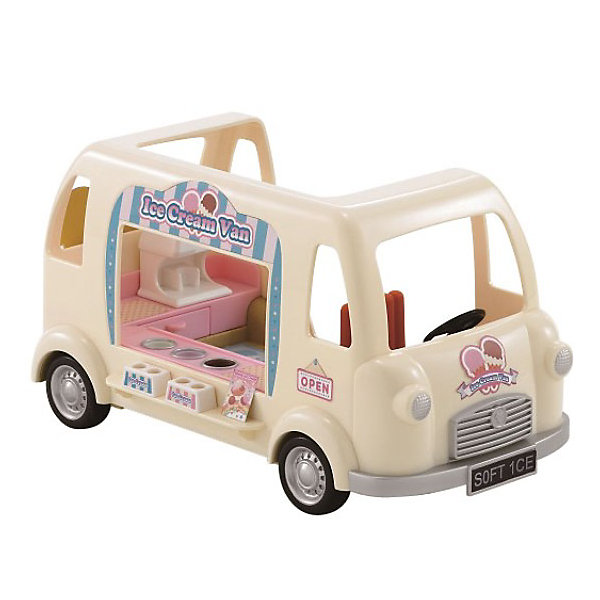 Набор Фургон с мороженым Sylvanian Families Набор Фургон с мороженым Sylvanian FamiliesSylvanian Families<br>Фургон с мороженым от Sylvanian Families (Сильваниан Фэмилиес)<br><br>Фургон с мороженым - это настоящий магазин сладостей на колесах, который радует не только детей, но и взрослых. В широком ассортименте каждый сможет найти подходящее для себя мороженое: пломбир, клубника, шоколад и многое другое! Если же глаза разбегаются, то можно спросить совета у водителя, который расскажет о самом вкусном мороженом в Сильвании - шоколадно-ванильном.<br><br>Фургон подходит к набору Тележка попкорна. <br><br>Дополнительная информация:<br><br>В комплекте:<br>- фургон (16х14х14 см)<br>- аппарат для приготовления мороженого<br>- 2 подставки для рожков мороженого<br>- 2 корзины<br>- 2 ложечки<br>- 1 лопатка для мороженого<br>- меню<br>- разные рожки и виды мороженого<br>- наклейки<br><br>Материал: пластик, бумага.<br><br>Ширина мм: 286<br>Глубина мм: 182<br>Высота мм: 168<br>Вес г: 700<br>Возраст от месяцев: 36<br>Возраст до месяцев: 72<br>Пол: Женский<br>Возраст: Детский<br>SKU: 2458891