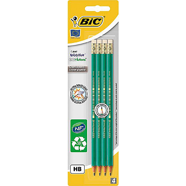 BIC Карандаши чернографитные Эволюшен 4 шт. в блистере