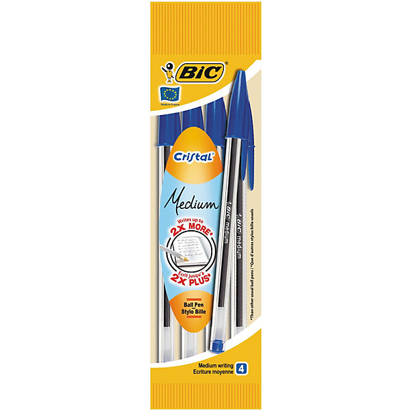 BIC Ручка Кристал синяя 4 шт. в упаковке