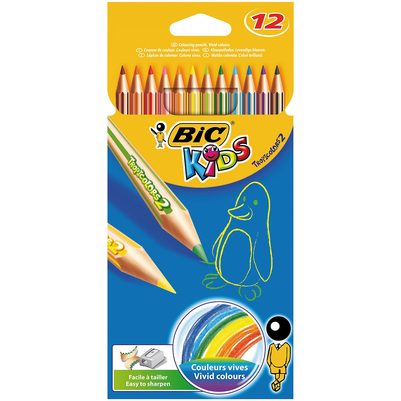 BIC Карандаши цветные пластиковые Тропикулер 2 12цветов BIC Карандаши цветные пластиковые Тропикулер 2 12цветовПисьменные принадлежности<br>Пластиковые цветные карандаши. Яркие цвета. Прочный стержень, устойчивый к ударам и падениям. Карандаш безопасен для детей - не расщепляется при механическом воздействии и не образует острых краев при изломе. Произведен без использования дерева. Легко затачиваются.<br><br>Ширина мм: 10<br>Глубина мм: 100<br>Высота мм: 215<br>Вес г: 62<br>Возраст от месяцев: 36<br>Возраст до месяцев: 1188<br>Пол: Унисекс<br>Возраст: Детский<br>SKU: 2493062