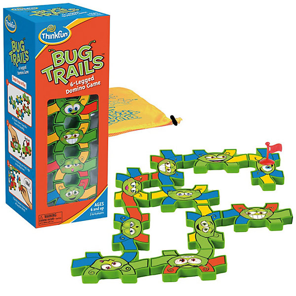 Игра Муравьиная тропинка, Thinkfun Игра Муравьиная тропинка, ThinkfunСтратегические настольные игры<br>5980-RU Муравьиная Тропинка - Bug Trails<br>Красочное домино для детей с оригинальными правилами.<br> Цель игры: Первым избавиться от всех своих фишек.<br> Правила игры:<br> - Игроки набирают по 5 фишек из мешка с фишками.<br> - Первый игрок выкладывает любую из своих фишек, ставит на нее флаг Муравья-скаута<br> - По очереди каждый игрок старается выложить одну из своих фишек так, чтобы хотя бы одна из ножек совпала по цвету с ножкой Муравья-скаута;<br> - При совпадении одной ножки (или когда вообще нет возможности выложить фишку) игрок берет новую фишку из мешка.<br> - При совпадении двух ножек игрок НЕ берет новую фишку из мешка.<br> - При совпадении трех или более ножек игрок может скинуть любую из своих фишек обратно в мешок.<br> - Флаг муравья-скаута перемещается на последнюю выложенную фишку. Ход переходит к следующему игроку.<br>* коробка полностью переведена на русский<br><br>Ширина мм: 300<br>Глубина мм: 260<br>Высота мм: 60<br>Вес г: 390<br>Возраст от месяцев: 36<br>Возраст до месяцев: 144<br>Пол: Унисекс<br>Возраст: Детский<br>SKU: 2604189