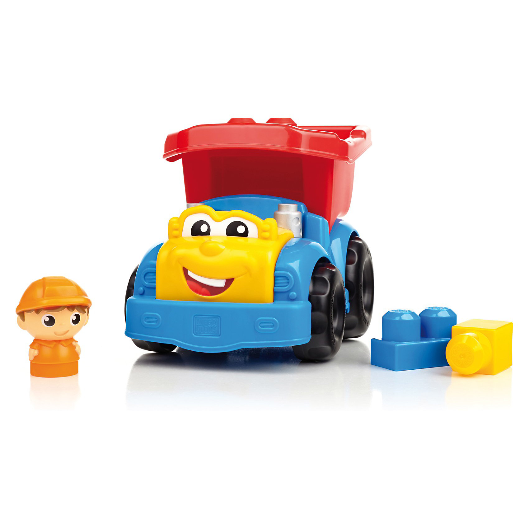 Маленькая машинка First Builders MEGA BLOKS Маленькая машинка First Builders MEGA BLOKSПластмассовые конструкторы<br>Самосвал Дилан, Mega Bloks First Builders, приятно порадует Вашего малыша. Машинка выполнена в ярких красочных цветах, у Дилана забавное личико с веселой улыбкой и большие глаза. Кузов грузовика откидывается, его можно загрузить шестью входящими в комплект блоками или же отправить Дилана на поиски другого полезного груза. Управляет грузовиком веселый водитель, который будет рад любой работе. Грузовик и детали имеют крупный размер и форму, удобную для детских ручек. Набор совместим с другими наборами серии First Builders.<br><br>Дополнительная информация:<br><br>- В комплекте: грузовик, 6 деталей, фигурка водителя. <br>- Материал: пластик.<br>- Размер игрушки: 15,5 х 17 х 23 см.<br>- Размер упаковки: 23 x 16 x 17 см. <br>- Вес: 0,53 кг.<br><br>Самосвал Дилан, MEGA BLOKS First Builders, можно купить в нашем интернет-магазине.<br><br>Ширина мм: 272<br>Глубина мм: 164<br>Высота мм: 180<br>Вес г: 459<br>Возраст от месяцев: 12<br>Возраст до месяцев: 48<br>Пол: Унисекс<br>Возраст: Детский<br>SKU: 2910775
