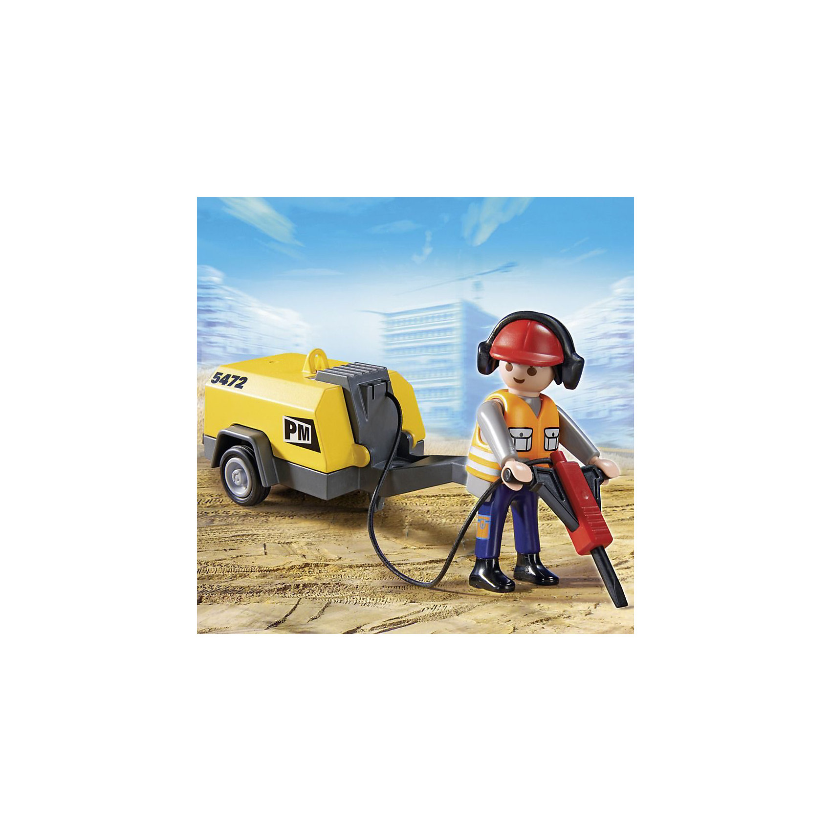 PLAYMOBIL® PLAYMOBIL 5472 Стройка: Строитель с отбойным молотком конструкторы playmobil стройка строитель с отбойным молотком