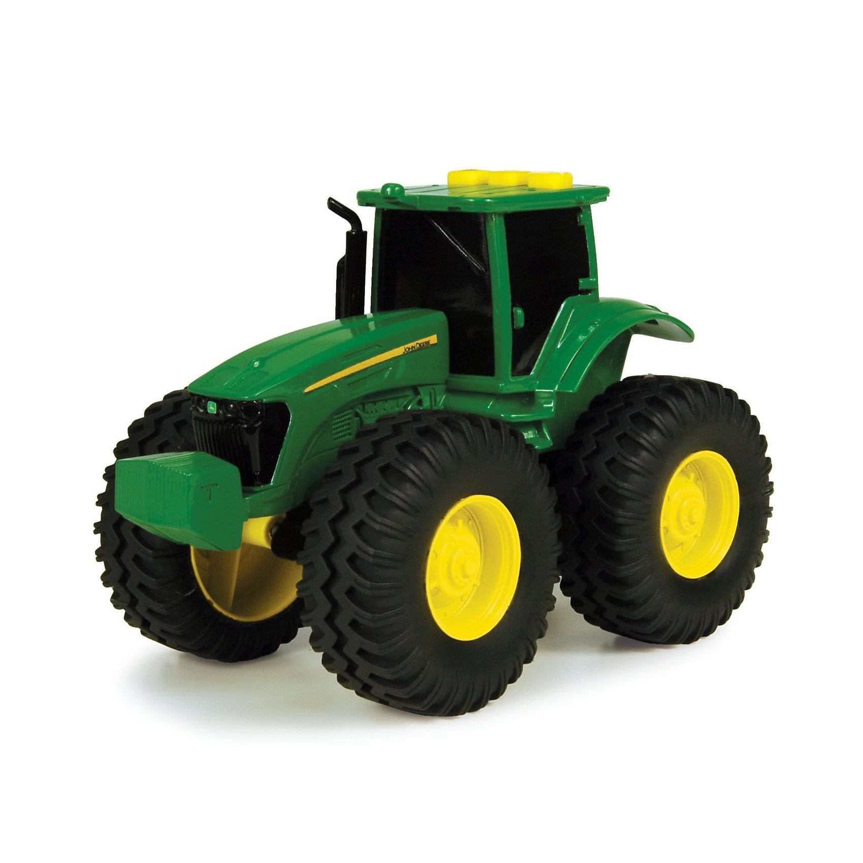 Игрушечный трактор Farm (свет, звук) TOMY Игрушечный трактор Farm (свет, звук) TOMYСельскохозяйственный транспорт<br>Мальчишки обожают машины и технику. Этот трактор полюбится любому ребенку. Трактор имеет большие колеса, которые уверенно проедут по любой местности. На крыше кабины находятся кнопки, при нажатии на них будет слышен звук мотора, рев трактора и включится подсветка в кабине. Игрушка выполнена из высококачественных материалов, безопасных для детей. Все детали прекрасно проработаны и очень реалистичны. <br><br>Дополнительная информация:<br><br>- Материал: пластик, металл, резина.<br>- Цвет: зеленый, черный, желтый.<br>- Элемент питания: 3 батарейки таблетки (в комплекте).<br>- Размер: 12 х 9 х 9 см<br>- Световые эффекты: есть.<br>- Звуковые эффекты: есть.<br><br> Трактор с большими колесами, TOMY можно купить в нашем магазине.<br><br>Ширина мм: 193<br>Глубина мм: 198<br>Высота мм: 134<br>Вес г: 350<br>Возраст от месяцев: 36<br>Возраст до месяцев: 96<br>Пол: Мужской<br>Возраст: Детский<br>SKU: 3102153