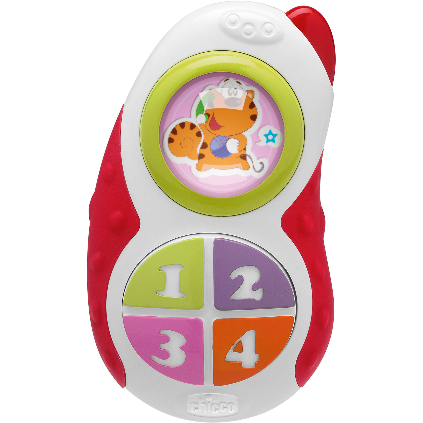 Музыкальная игрушка Детский телефончик, Chicco Музыкальная игрушка Детский телефончик, ChiccoМузыкальная игрушка Детский телефончик, Chicco (Чико) – это разноцветный телефончик эргономичной формы.<br>Яркая игрушка Chicco Детский телефончик обязательно понравится вашему малышу. В верхней части игрушки расположен вращающийся прозрачный шар, внутри которого находятся картинки с изображением веселых животных. Вращая шар, ребенок может выбрать себе собеседника. В нижней части игрушки расположена большая кнопка с изображением цифр от 1 до 4. При нажатии на кнопку малыш услышит звук пищалки. С этой игрушкой ваш ребенок сможет выучить 4 цифры и 4 цвета. Форма телефона удобна для держания маленькими детскими ручками. Игрушка Детский телефончик способствует развитию цветового и звукового восприятия, концентрации внимания и мелкой моторики рук. Телефон сделан из прочного и безопасного пластика.<br><br>Дополнительная информация:<br><br>- Материал: пластик<br>- Размер: 7 х 4 х 12 см.<br>- Вес: 0,25 гр.<br><br>Музыкальную игрушку Детский телефончик, Chicco (Чико) можно купить в нашем интернет-магазине.<br><br>Ширина мм: 147<br>Глубина мм: 192<br>Высота мм: 45<br>Вес г: 103<br>Возраст от месяцев: 6<br>Возраст до месяцев: 24<br>Пол: Унисекс<br>Возраст: Детский<br>SKU: 3111450