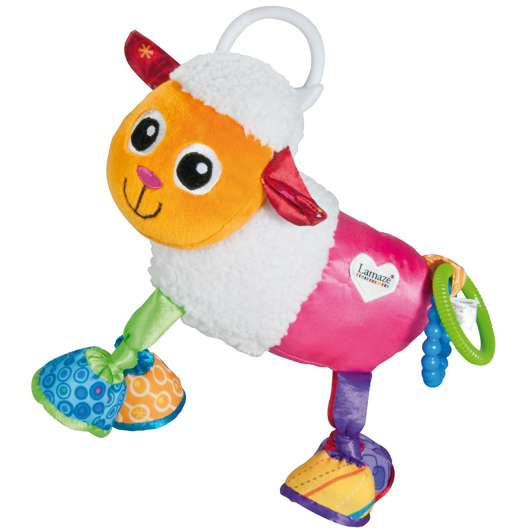 Игрушка-подвеска Овечка Шереми, Lamaze Игрушка-подвеска Овечка Шереми, LamazeПодвески<br>Игрушка-подвеска Овечка Шереми, Lamaze - замечательная красочная игрушка, которая обязательно привлечет внимание Вашего малыша. Игрушка выполнена в виде симпатичной овечки с мягкими копытцами, легко крепится к детской кроватке, коляске или автокреслу. У игрушки множество разноцветных деталей из мягких материалов различной фактуры, что способствует развитию тактильного и цветового восприятия, тренирует мелкую моторику ребенка. Овечка пищит, гремит и шуршит, к хвостику прикреплена погремушка.<br><br>Дополнительная информация:<br><br>- Материал: текстиль.<br>- Размер: 21,8 x 14,2 x 10,4 см.<br>- Вес: 141 гр.<br><br>Игрушку-подвес Овечка Шереми, Lamaze, можно купить в нашем интернет-магазине.<br><br>Ширина мм: 190<br>Глубина мм: 220<br>Высота мм: 90<br>Вес г: 127<br>Возраст от месяцев: 0<br>Возраст до месяцев: 18<br>Пол: Унисекс<br>Возраст: Детский<br>SKU: 3128225