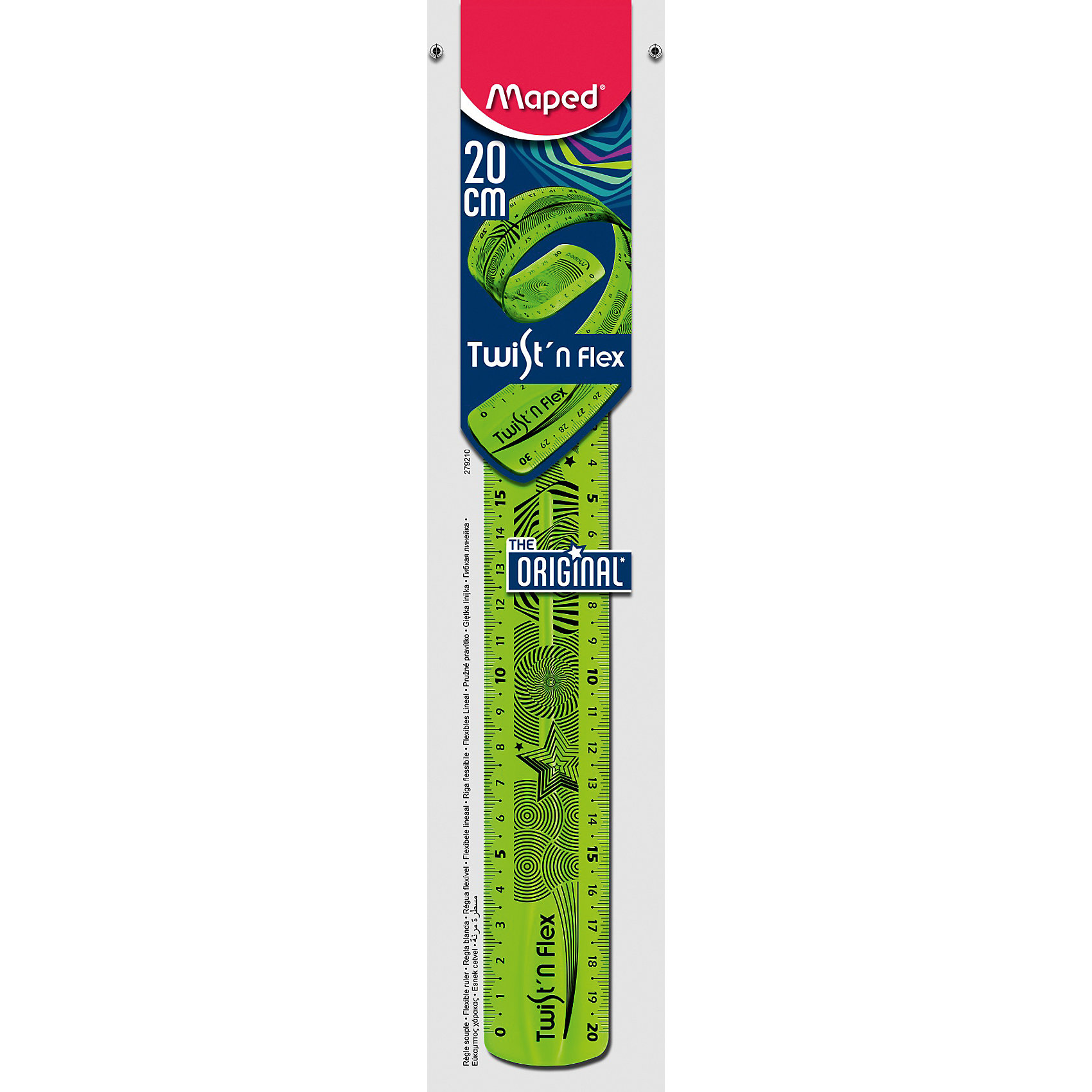 Maped Линейка 20см Twist n Flex, скручивающаяся Maped Линейка 20см Twist n Flex, скручивающаясяЧертежные принадлежности<br>MAPED FLEX FLAT Линейка Twist n Flex скручивающаяся, 20 см, в блистере. <br>Неломающиеся материалы Twist’n Flex’s позволяют сгибать и скручивать линейки неограниченное количество раз.<br><br>Ширина мм: 4<br>Глубина мм: 52<br>Высота мм: 300<br>Вес г: 25<br>Возраст от месяцев: 84<br>Возраст до месяцев: 216<br>Пол: Унисекс<br>Возраст: Детский<br>SKU: 3157374
